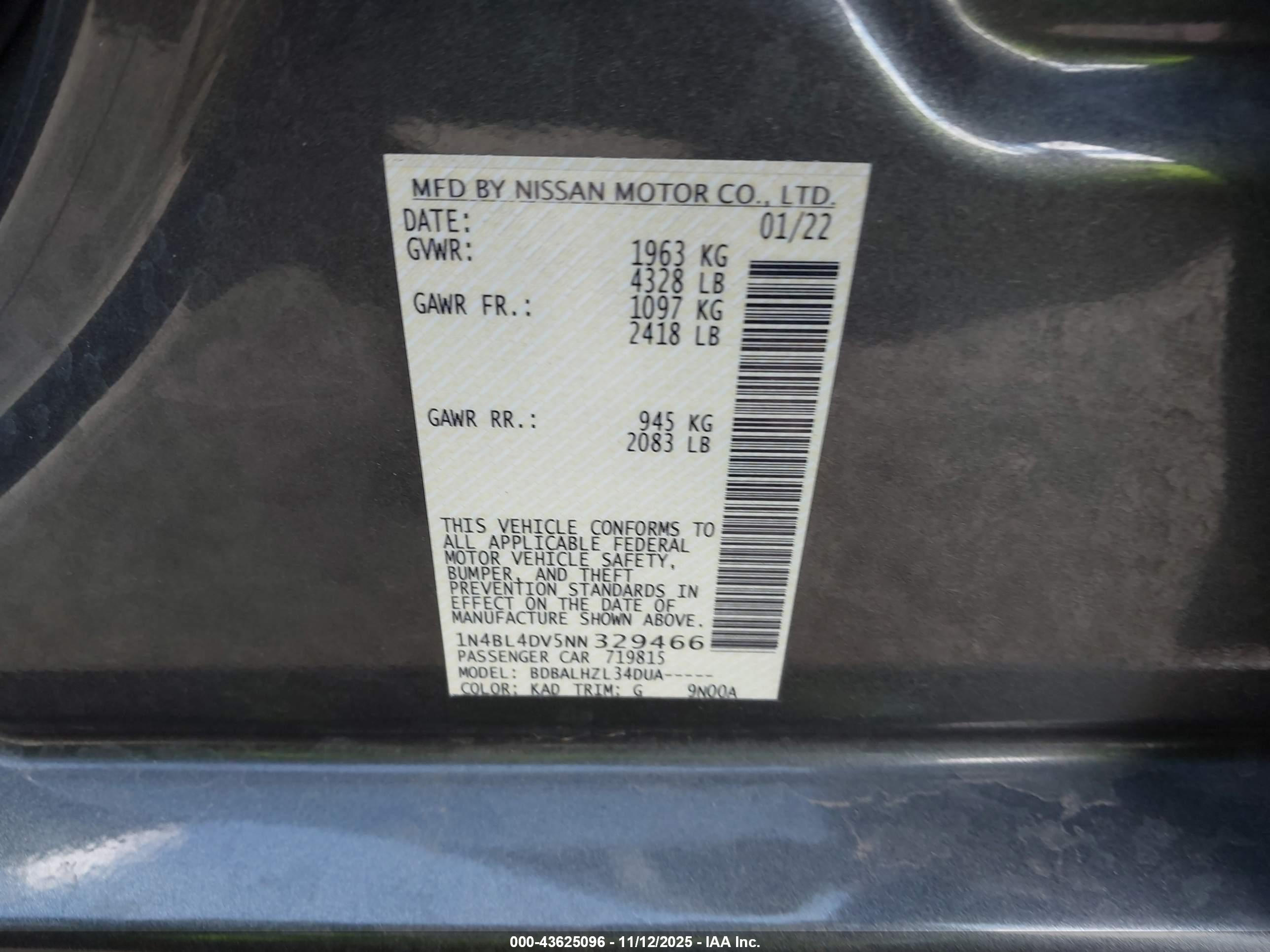 NISSAN ALTIMA image 9