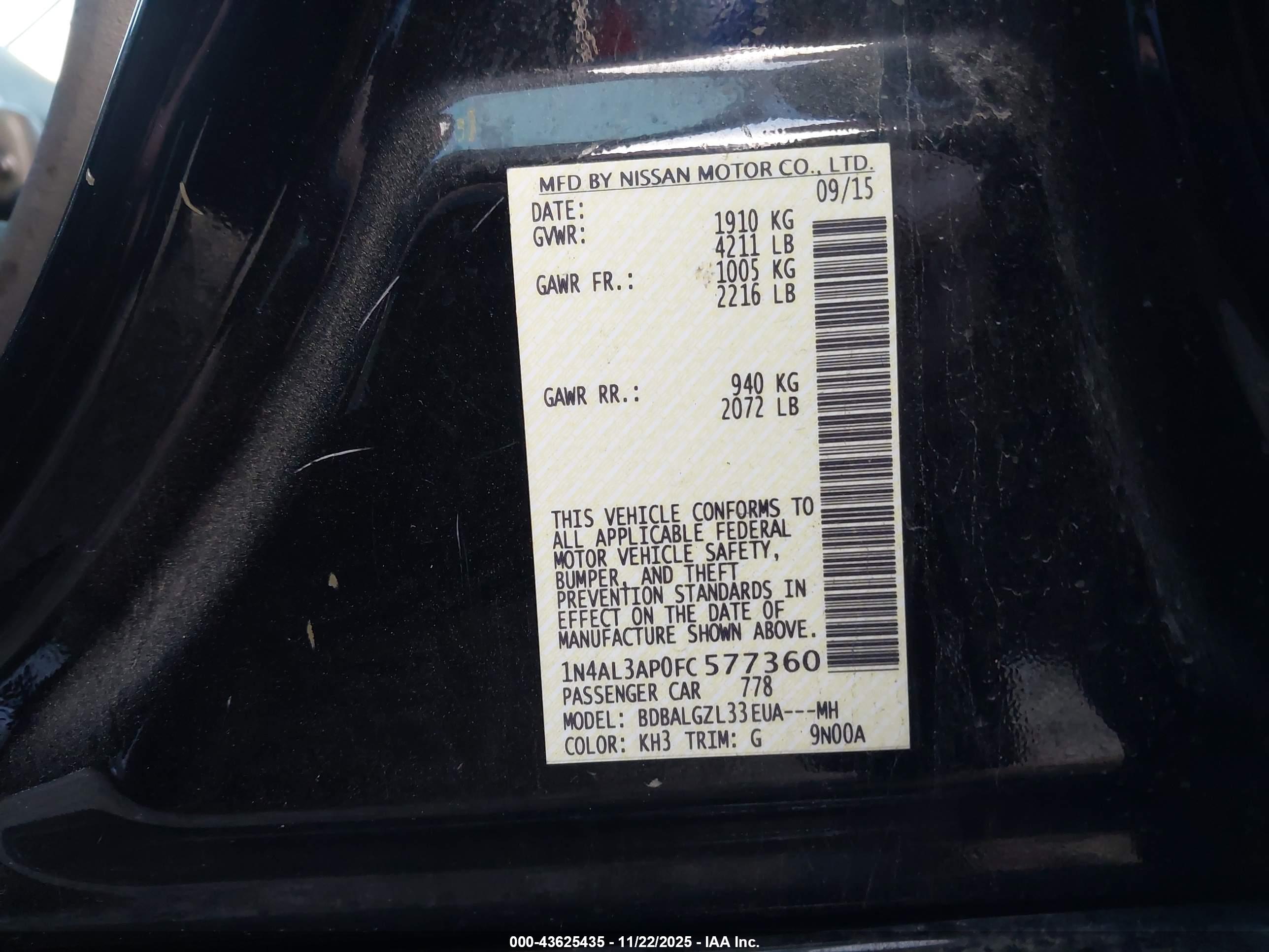 NISSAN ALTIMA image 9