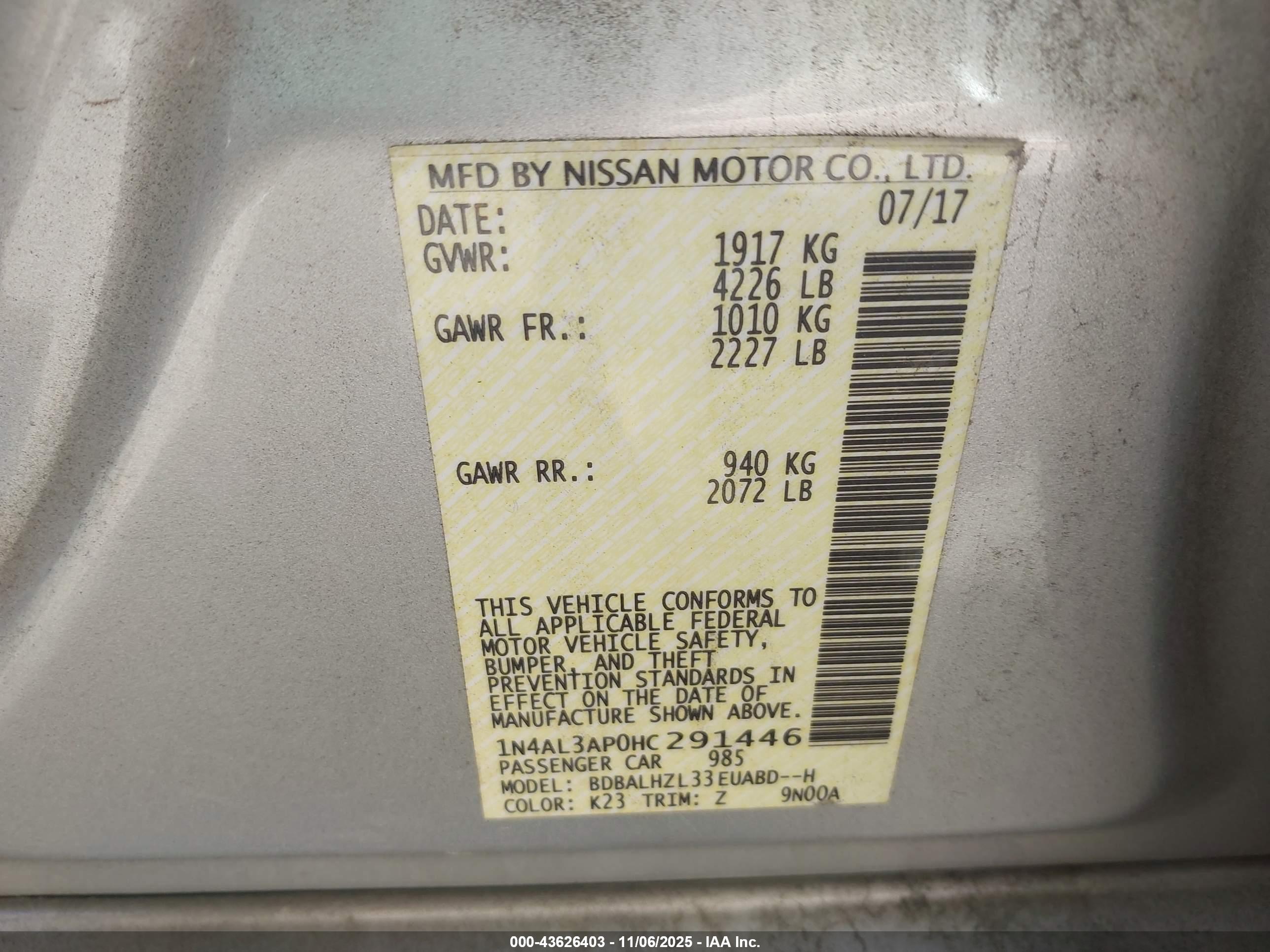 NISSAN ALTIMA image 9
