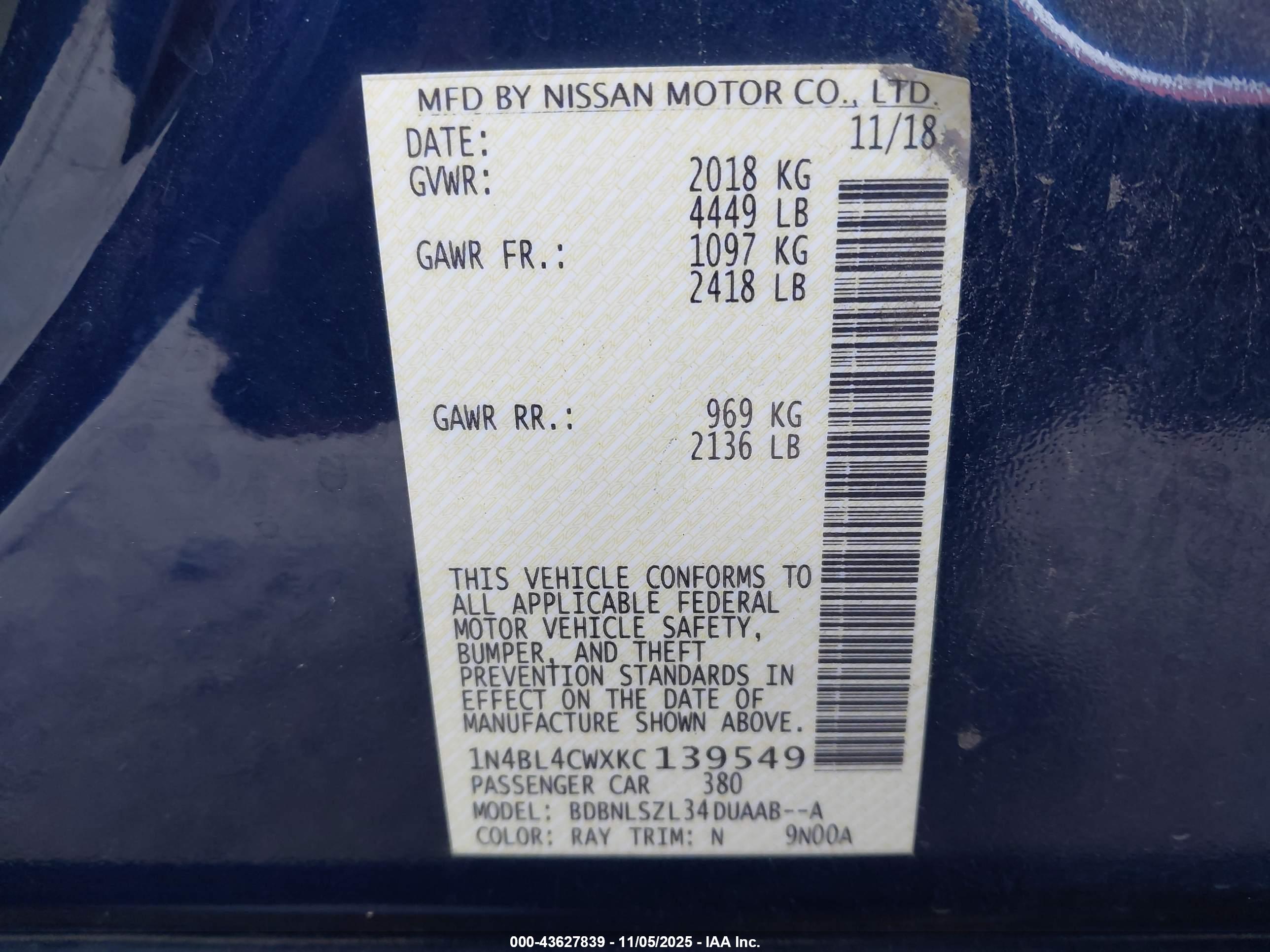 NISSAN ALTIMA image 9