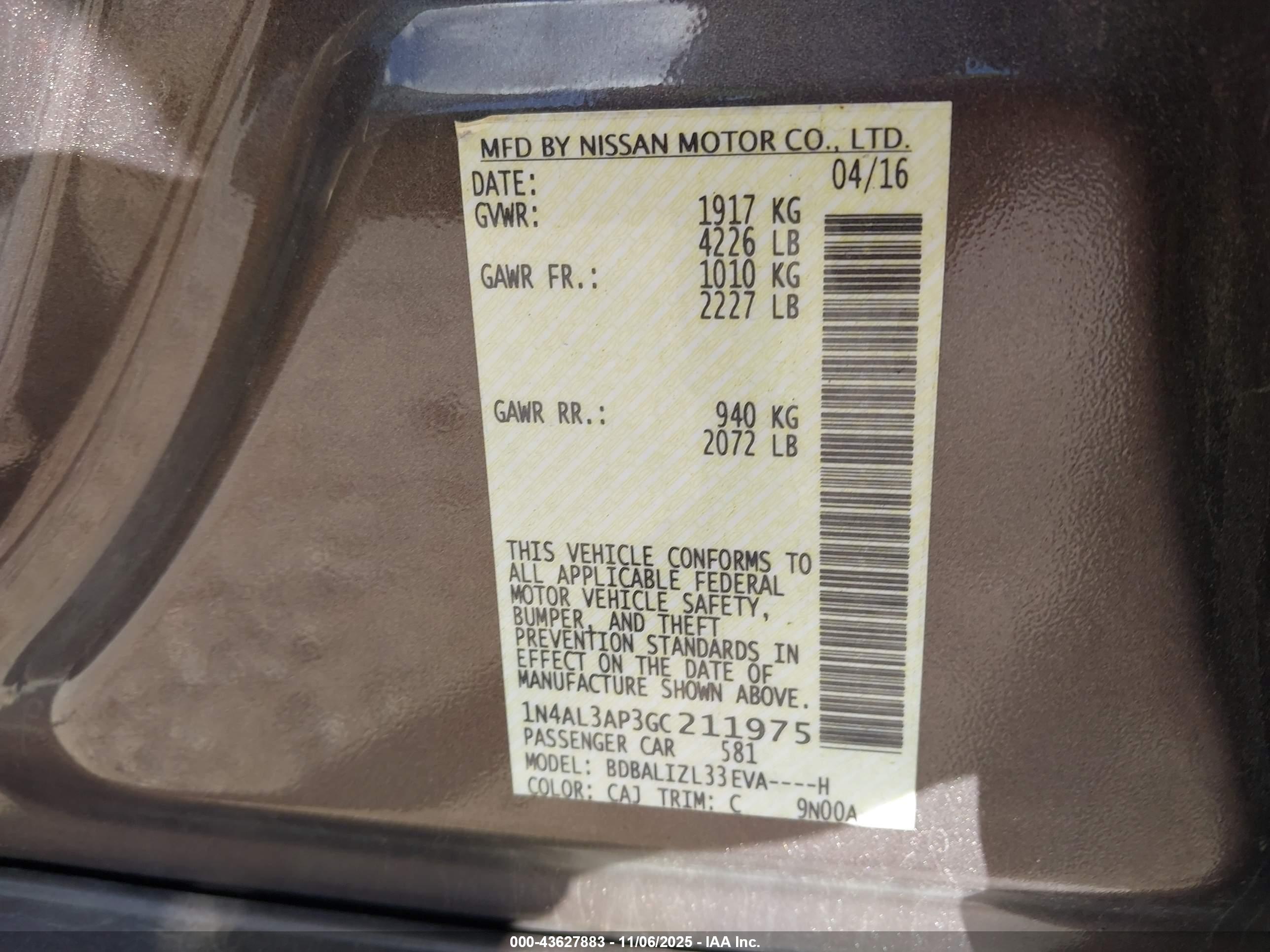 NISSAN ALTIMA image 9