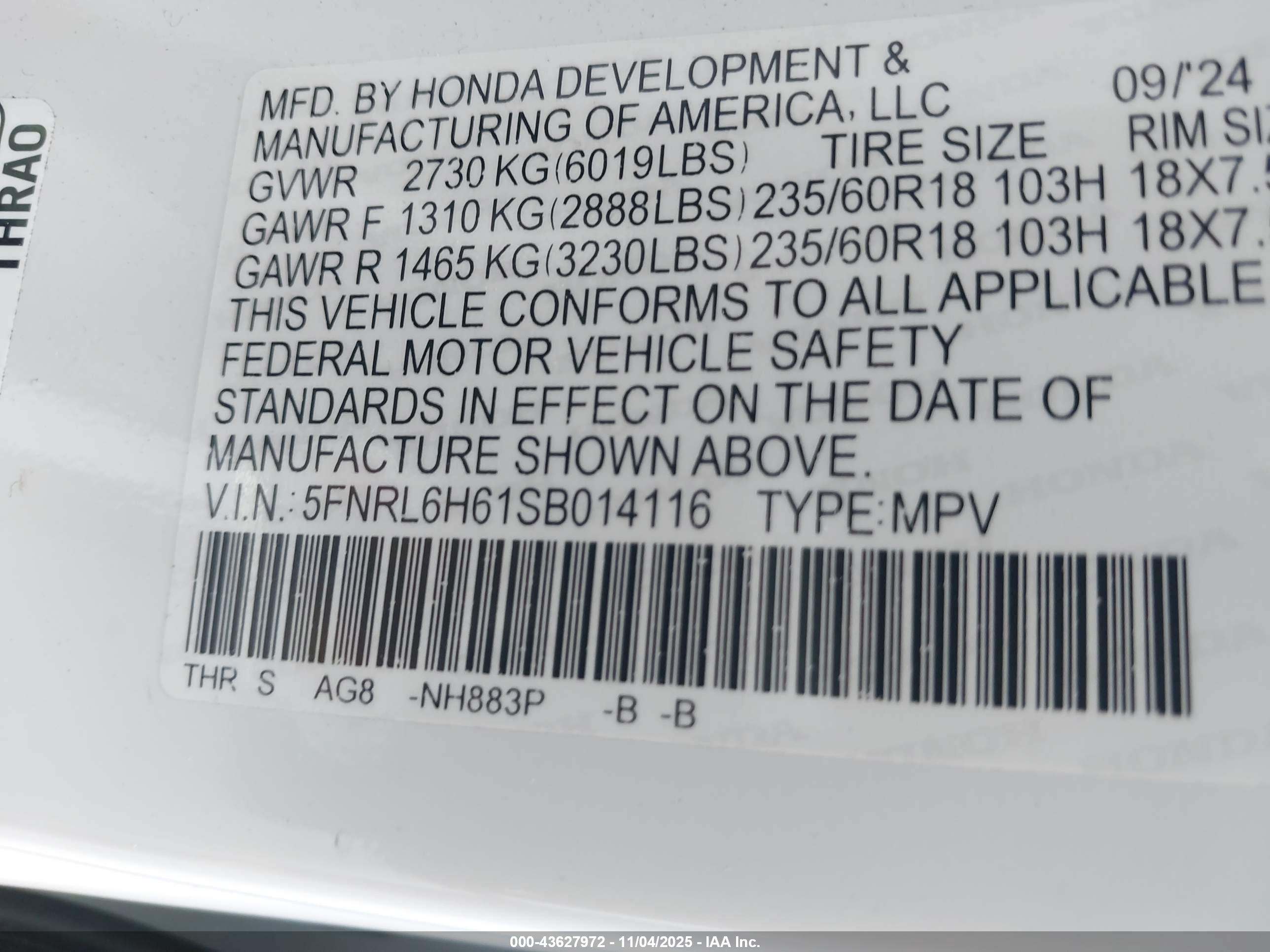 HONDA ODYSSEY image 9