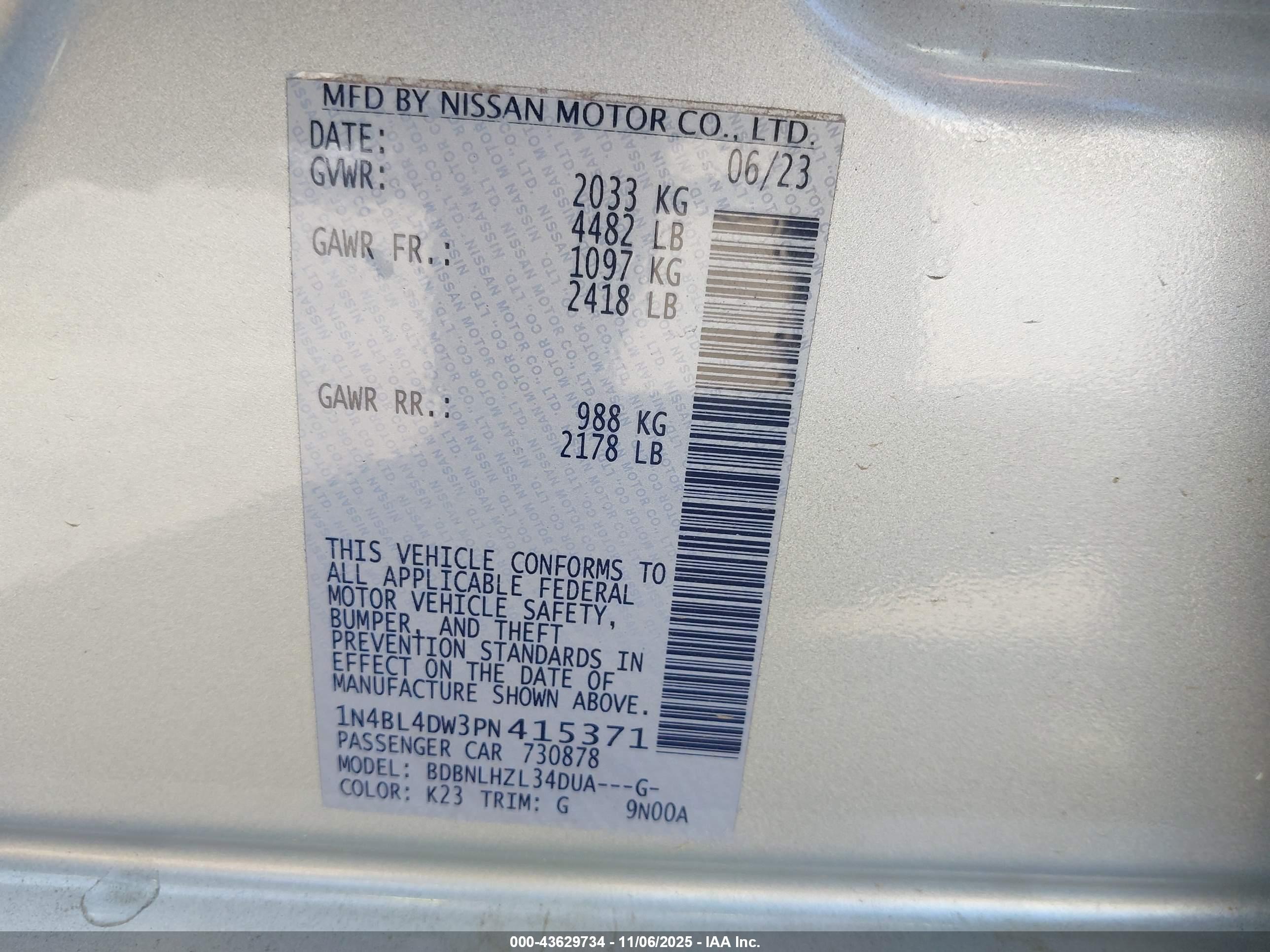 NISSAN ALTIMA image 9