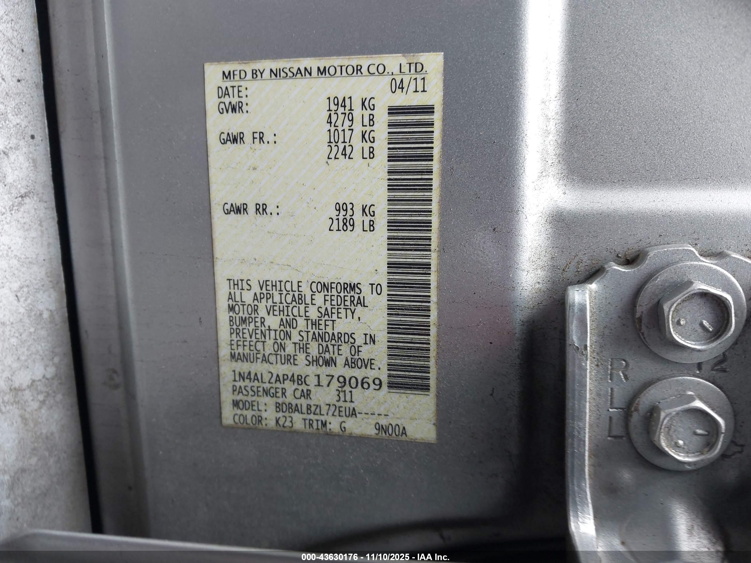 NISSAN ALTIMA image 9