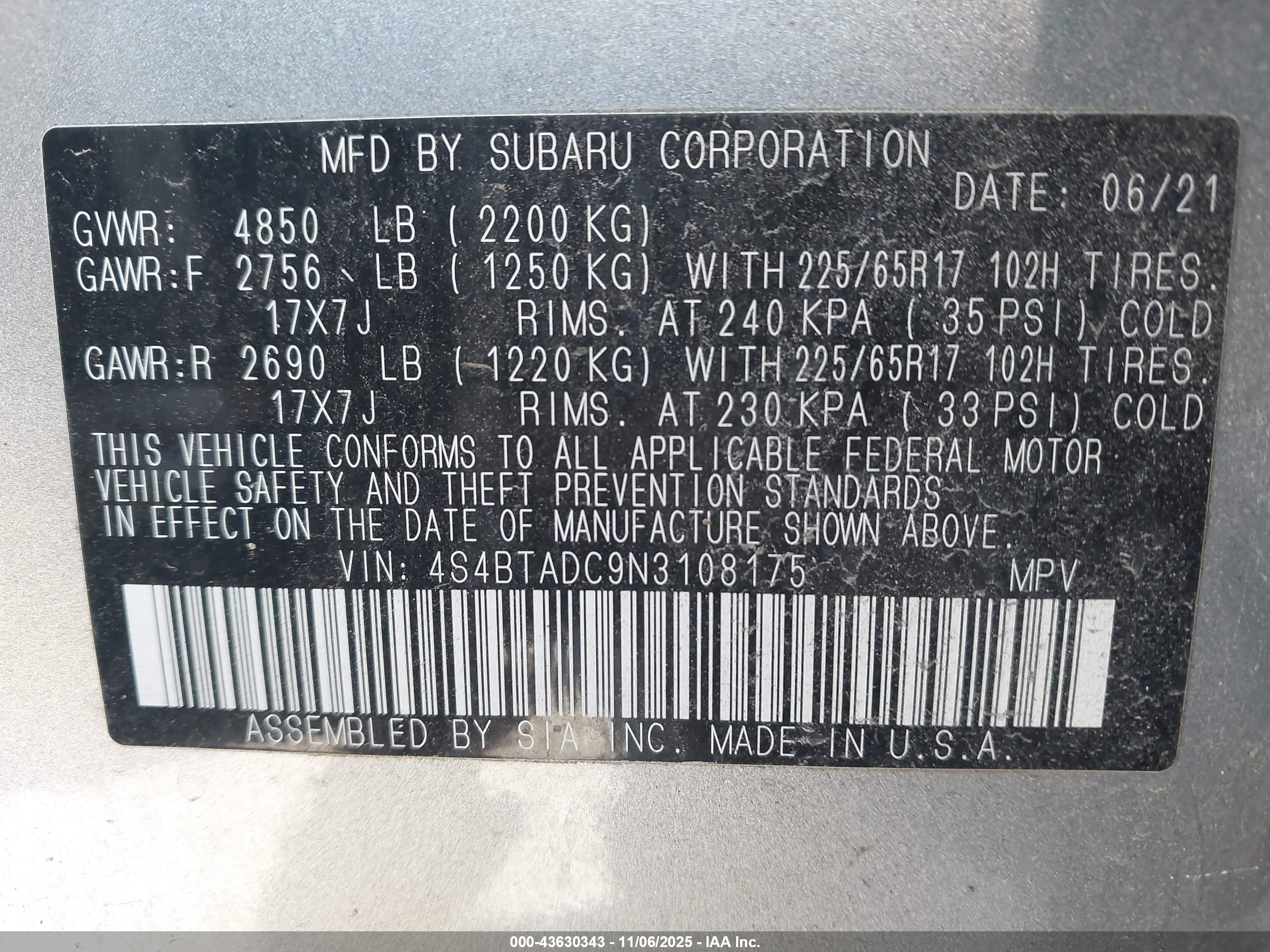 SUBARU OUTBACK image 9