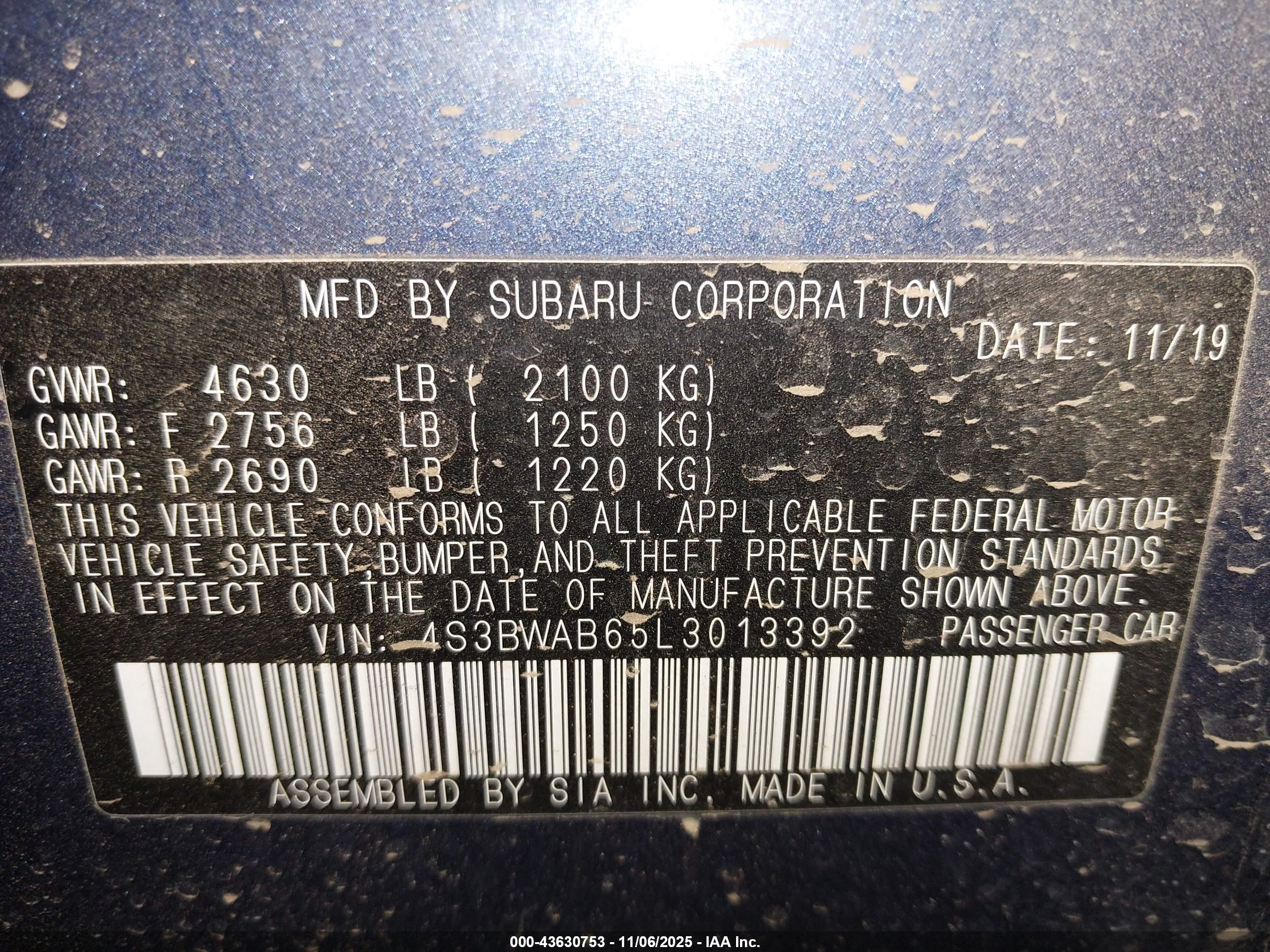SUBARU LEGACY image 9