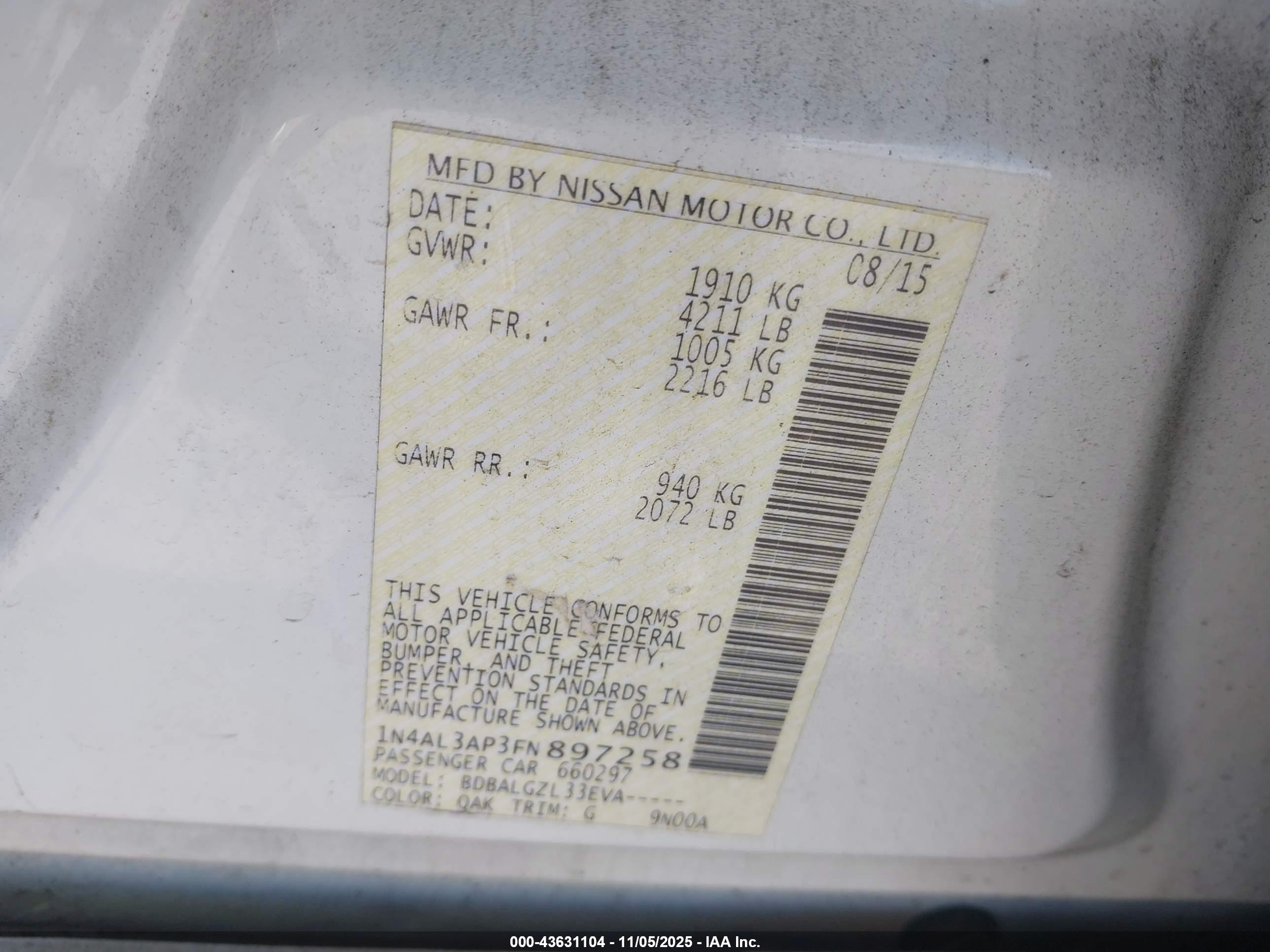 NISSAN ALTIMA image 9