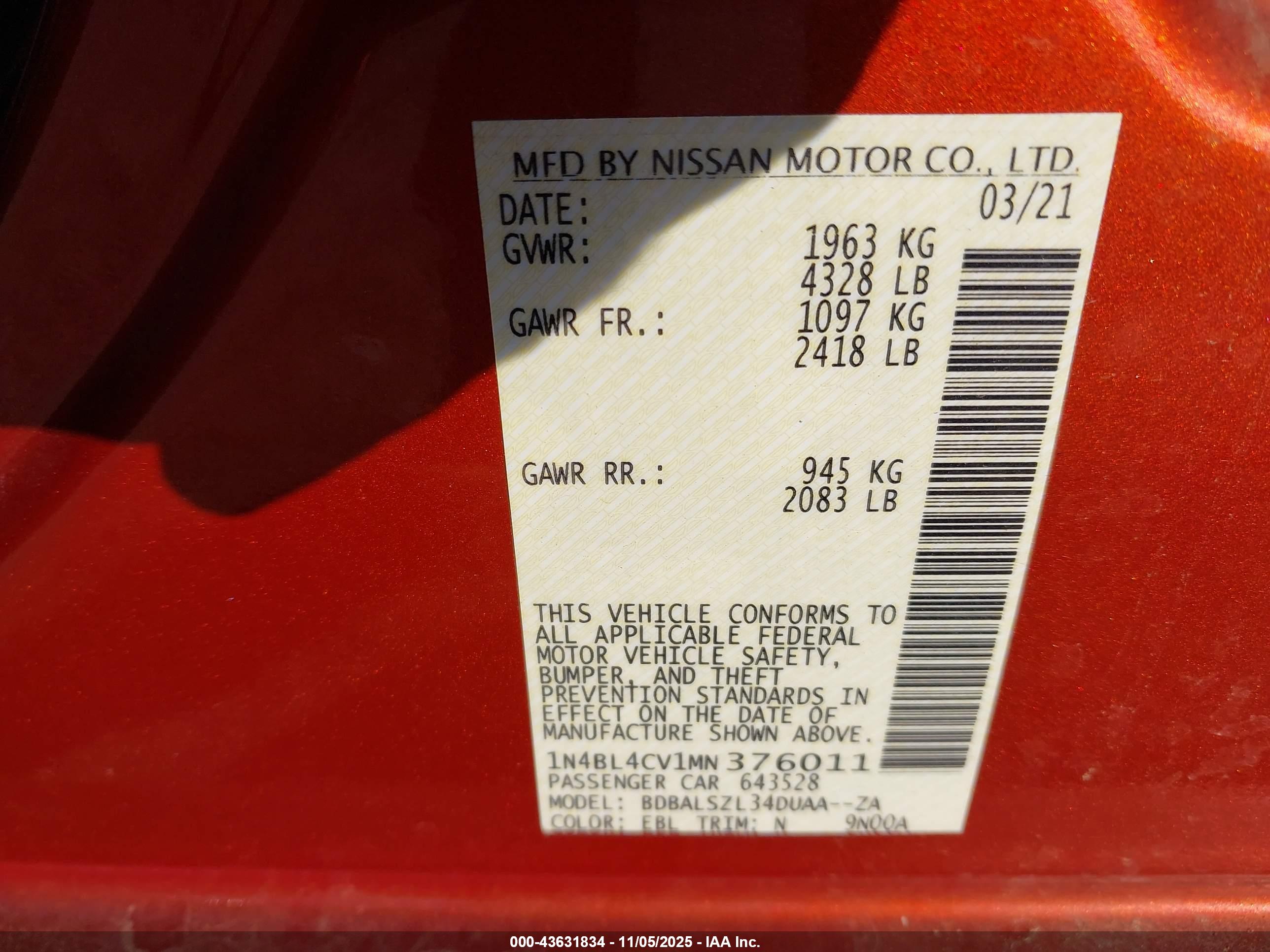 NISSAN ALTIMA image 9