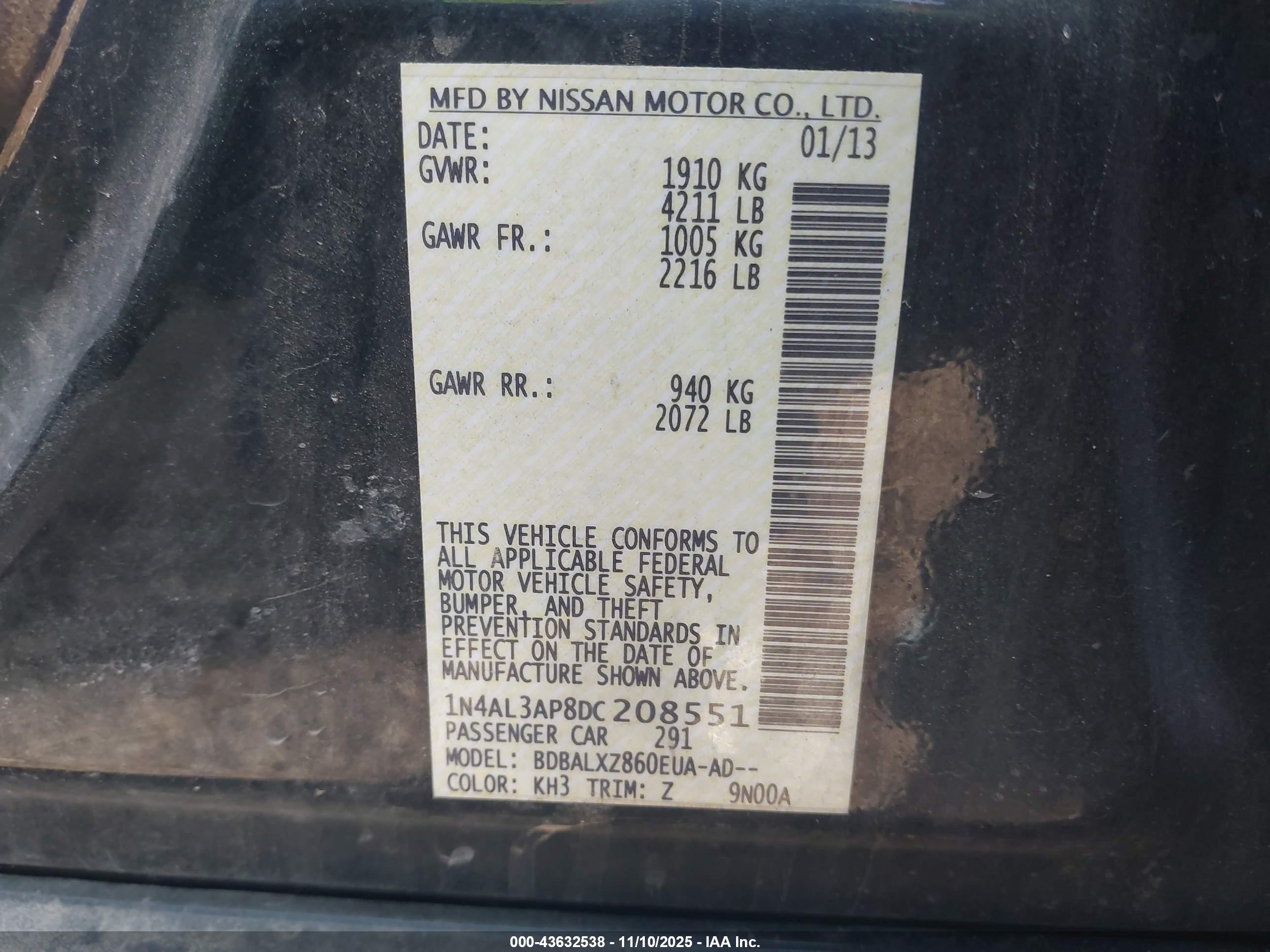 NISSAN ALTIMA image 9