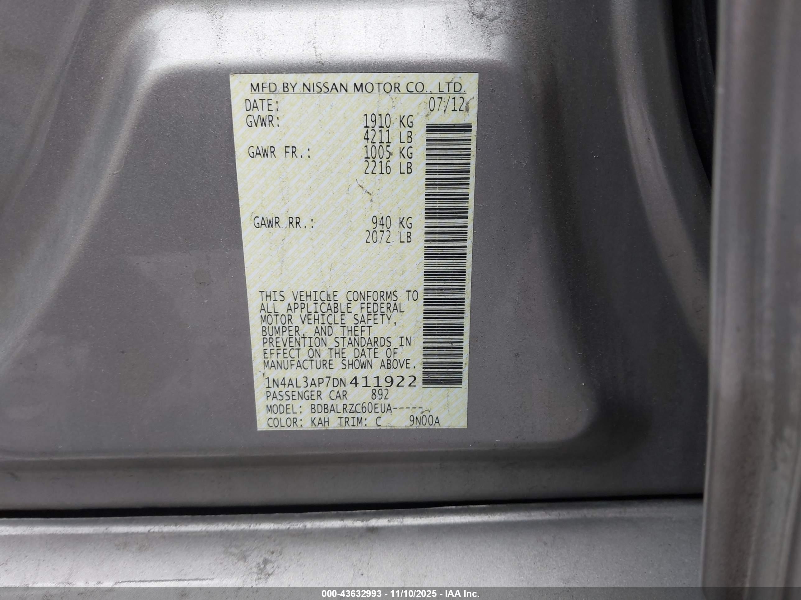 NISSAN ALTIMA image 9