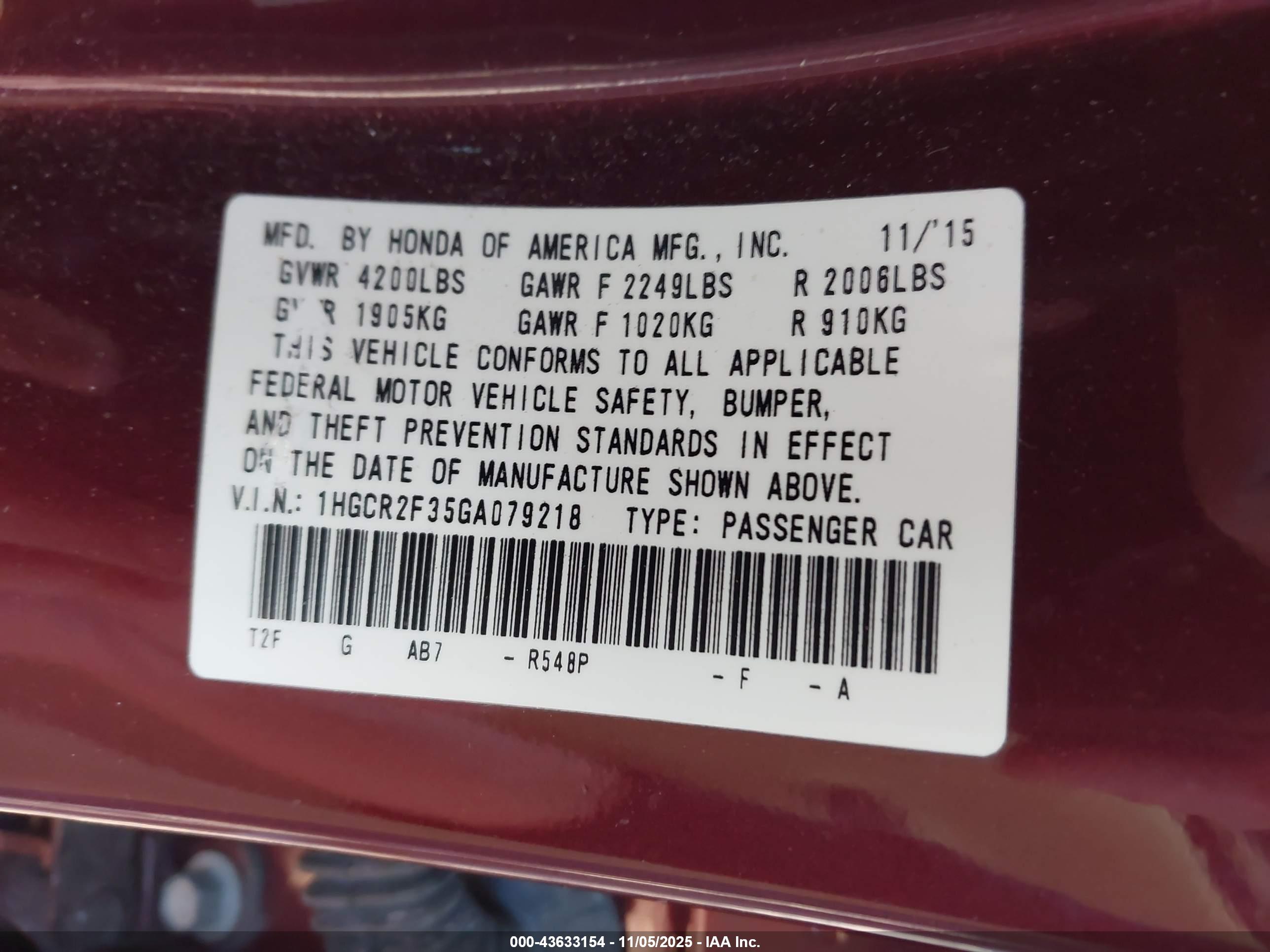 HONDA ACCORD image 9