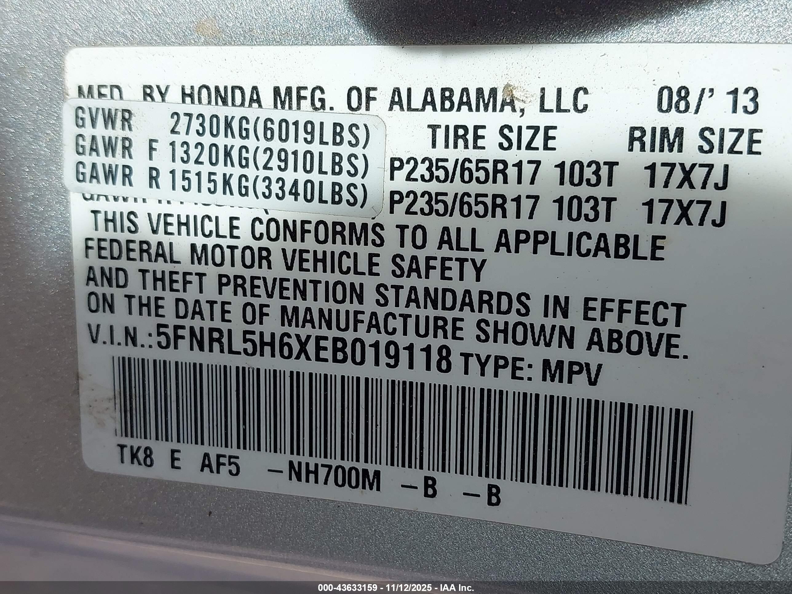 HONDA ODYSSEY image 9