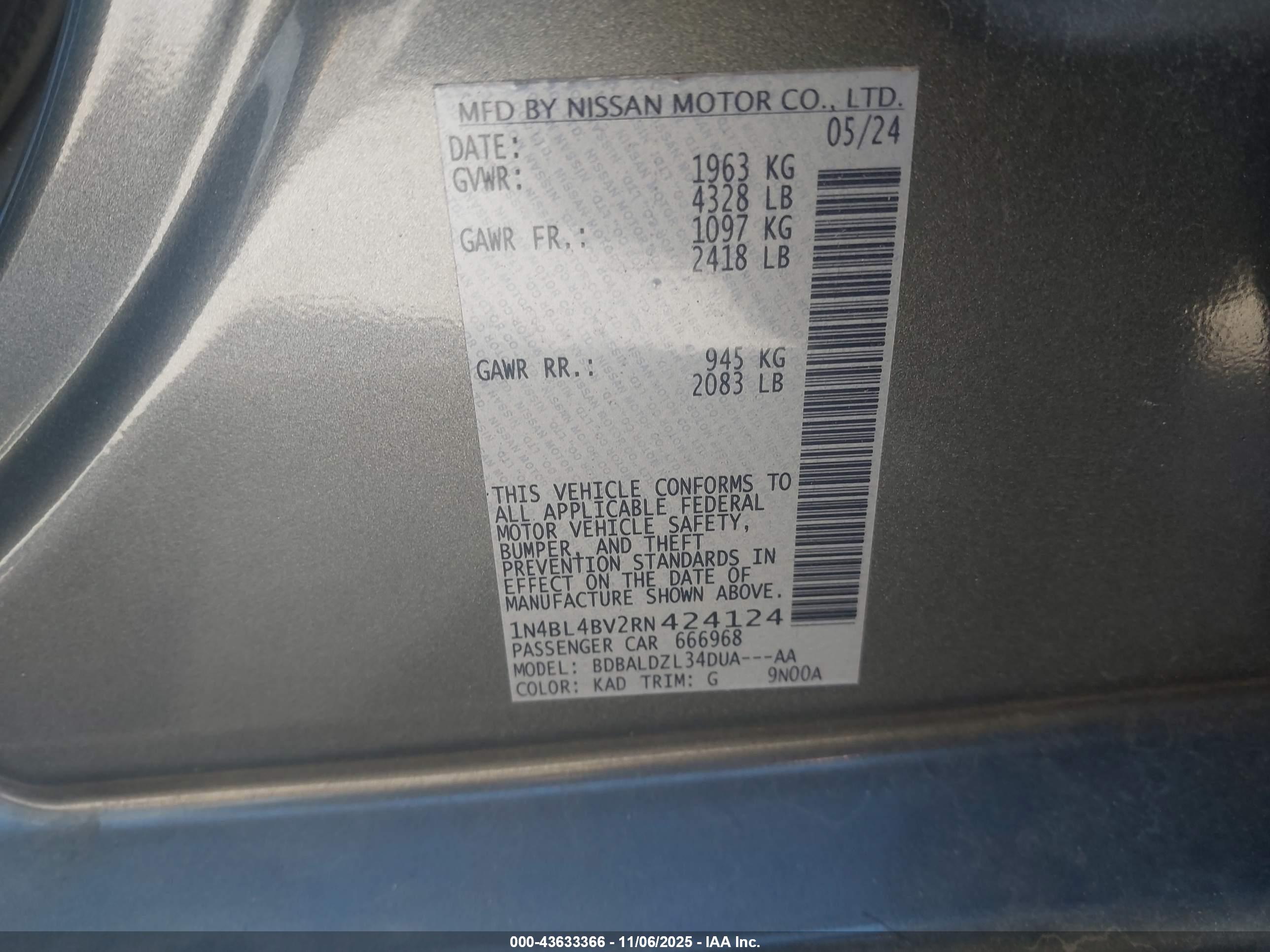 NISSAN ALTIMA image 9