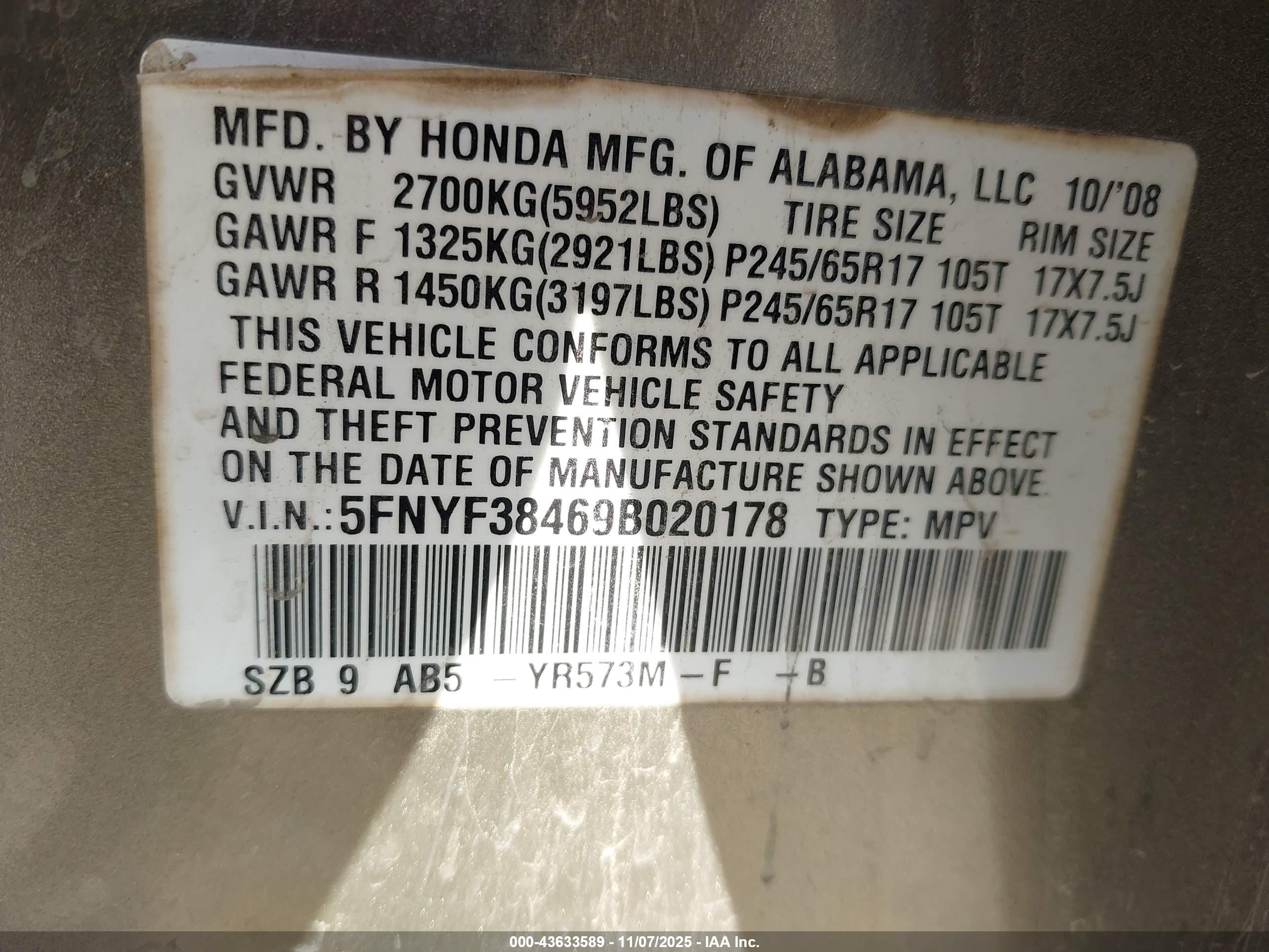 HONDA PILOT image 9