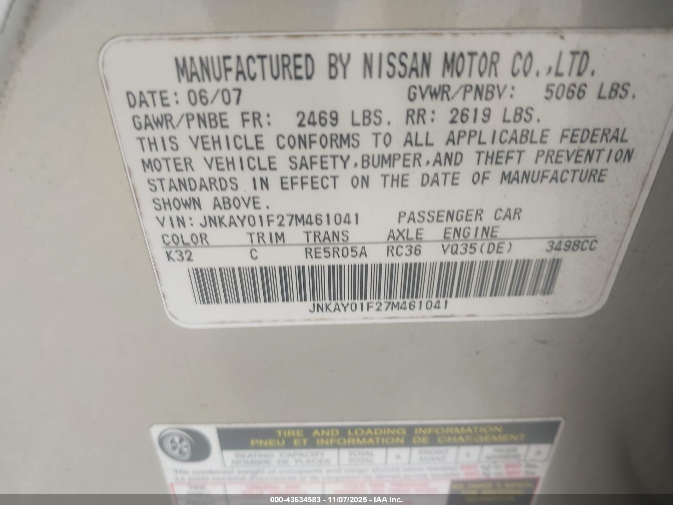 INFINITI M35X image 9
