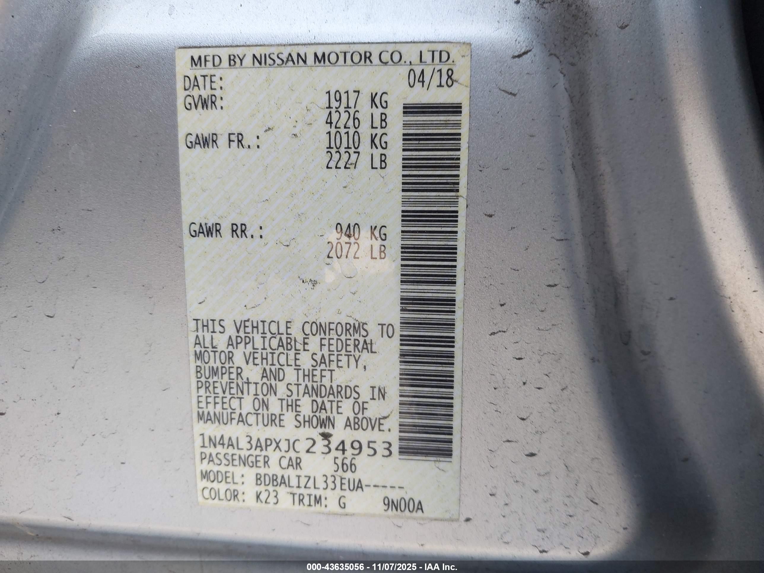 NISSAN ALTIMA image 9
