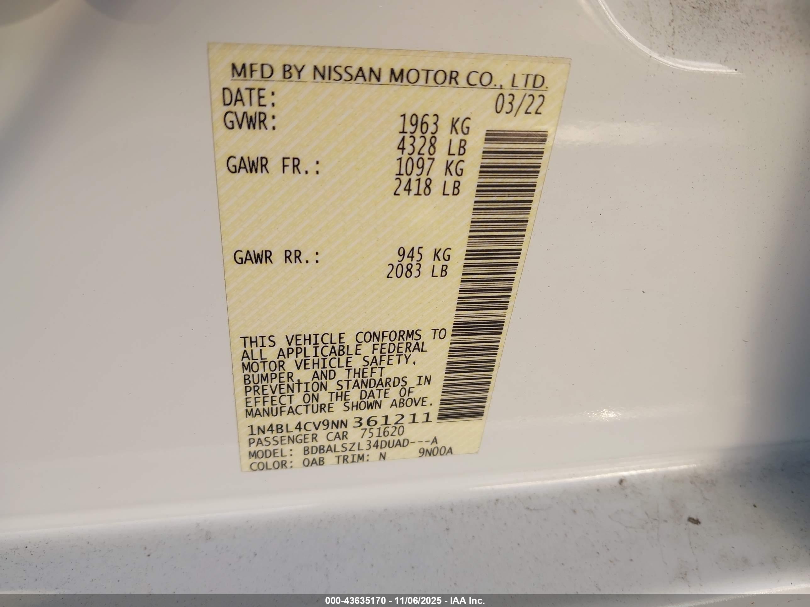NISSAN ALTIMA image 9