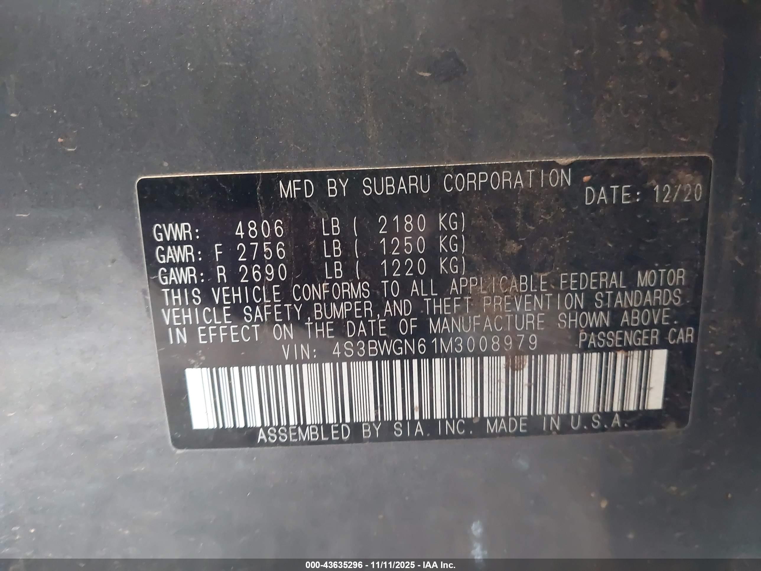 SUBARU LEGACY image 9