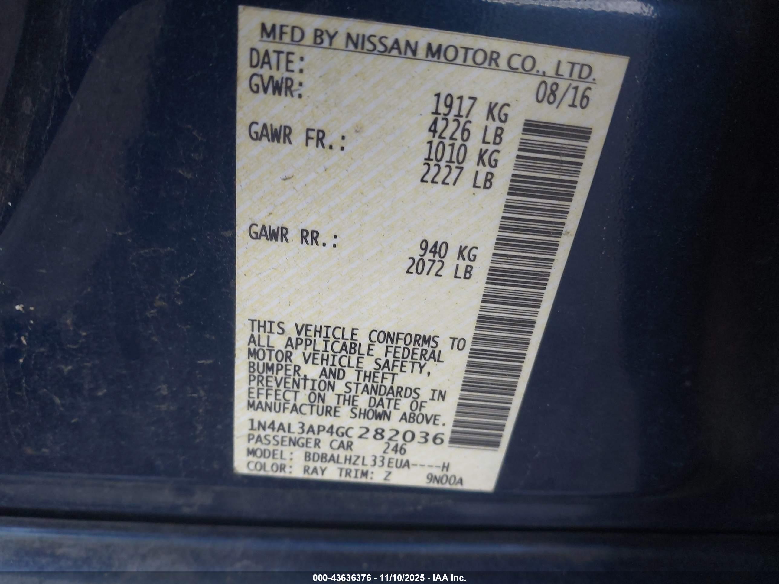NISSAN ALTIMA image 9