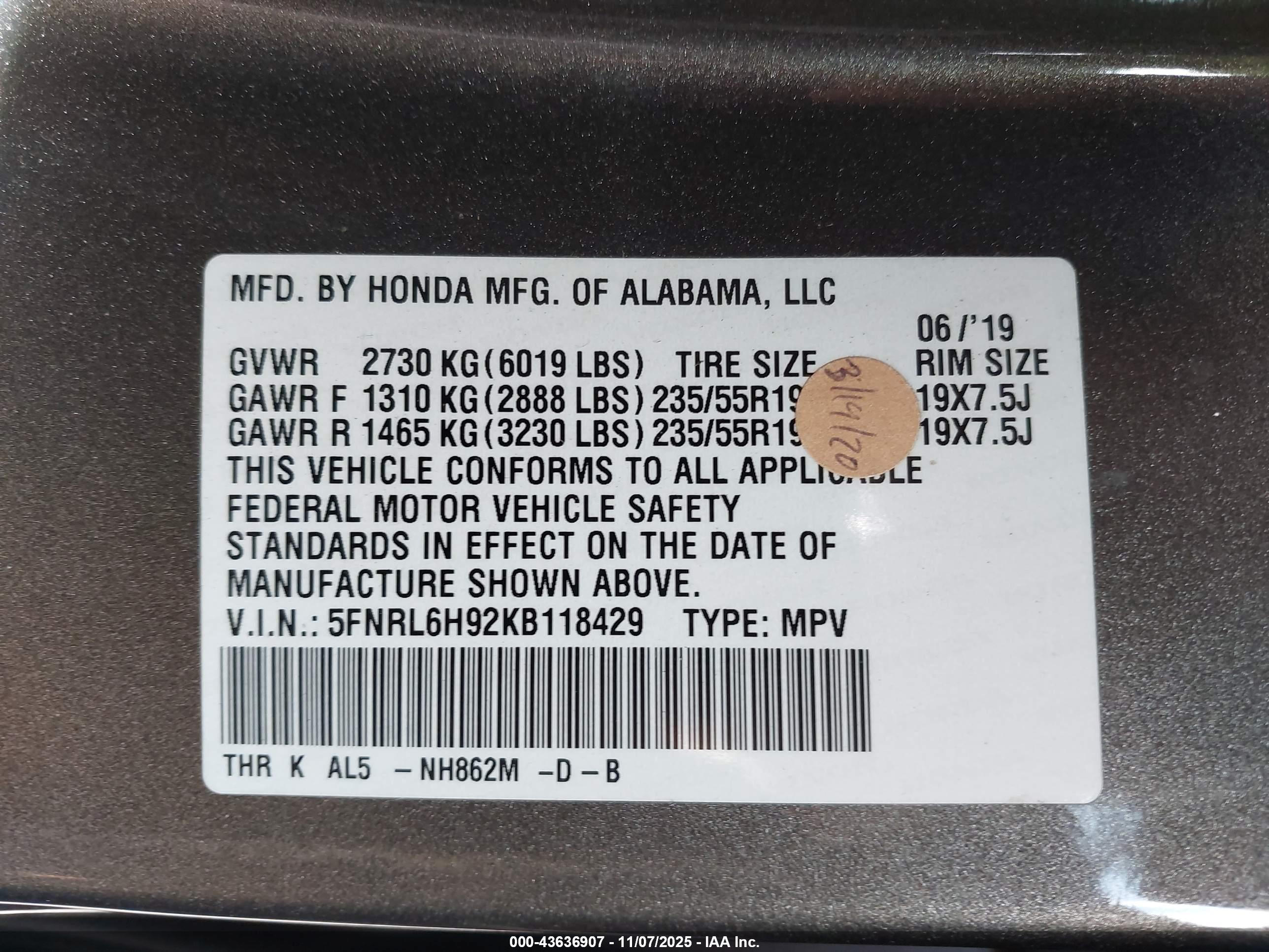 HONDA ODYSSEY image 9