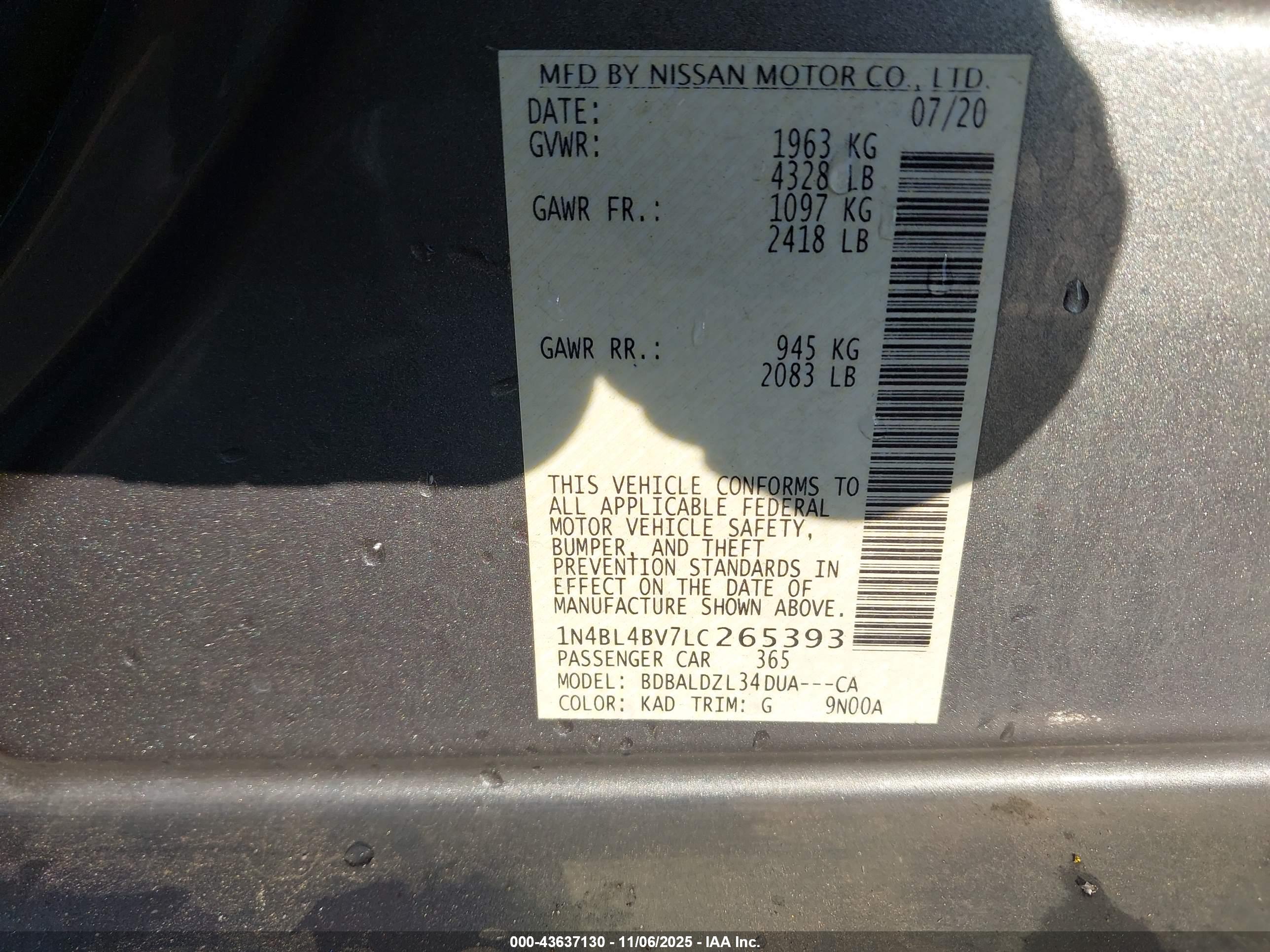 NISSAN ALTIMA image 9