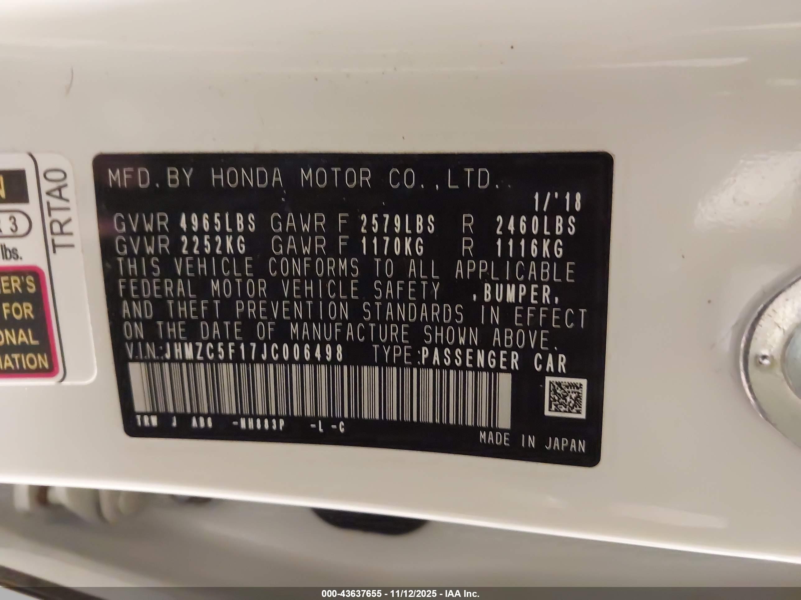 HONDA CLARITY image 9