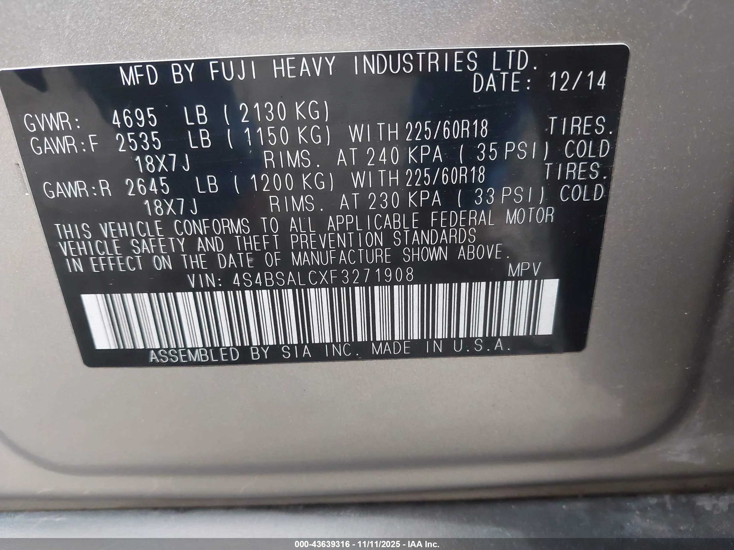 SUBARU OUTBACK image 9