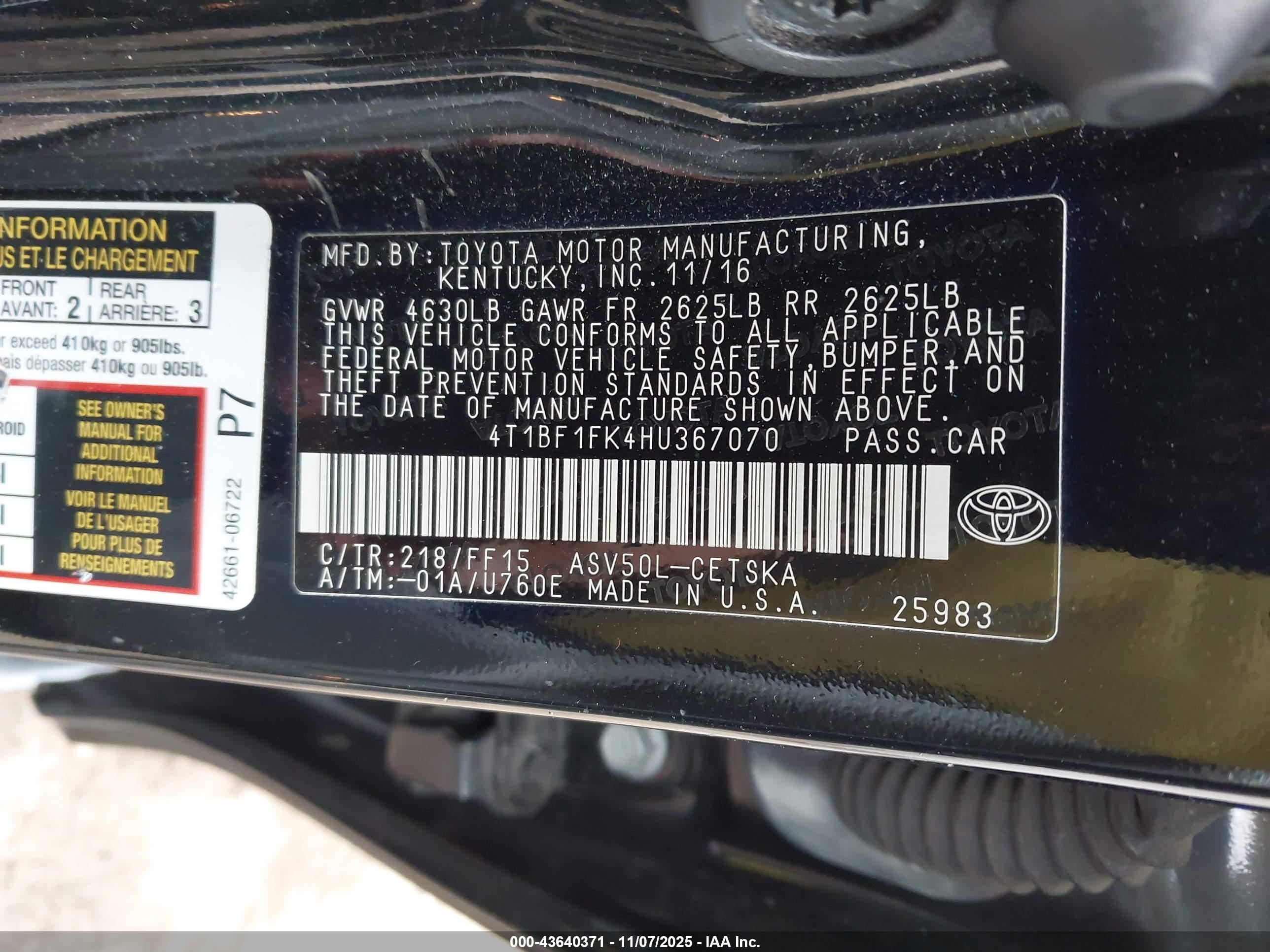 TOYOTA CAMRY image 9