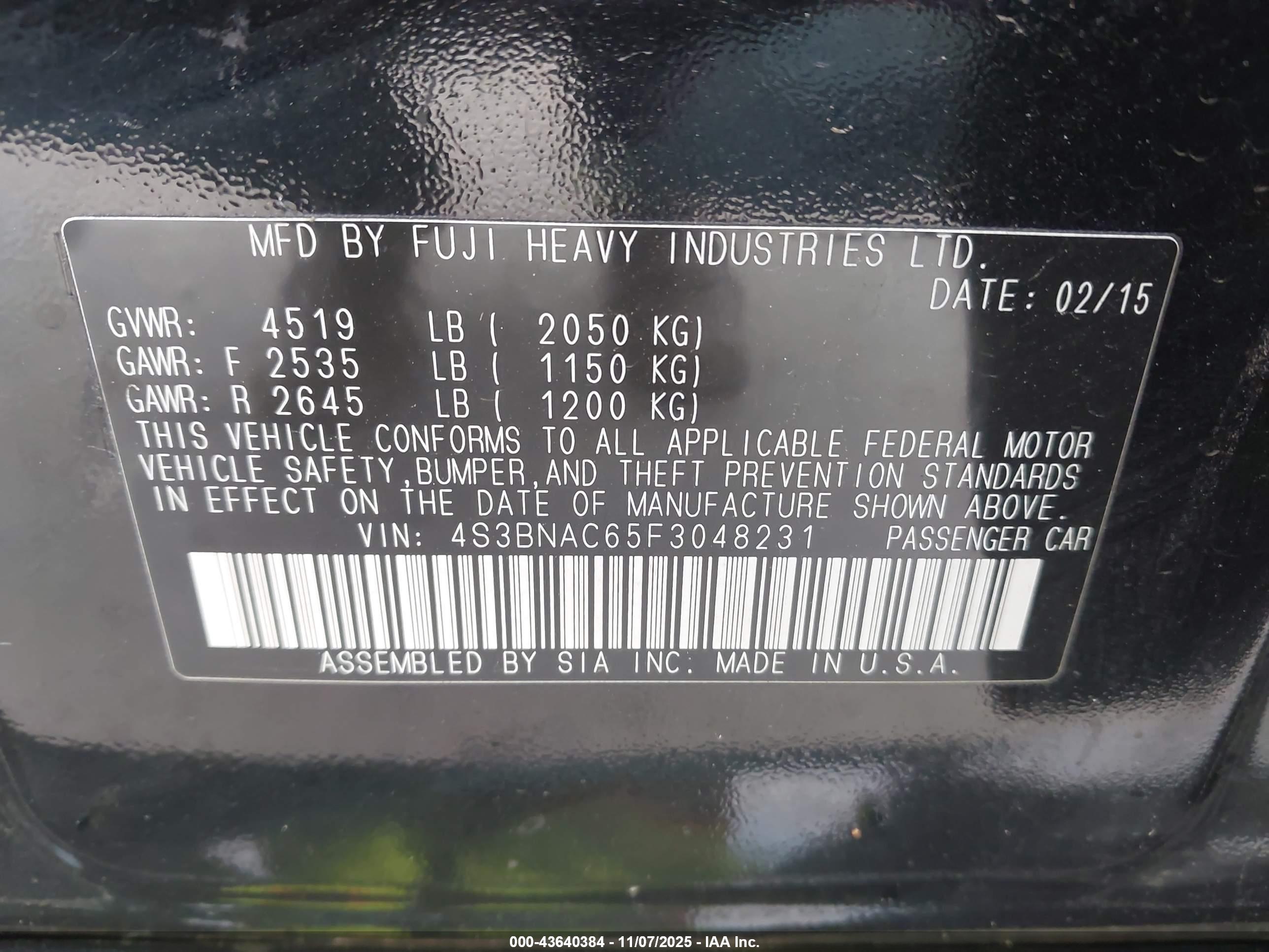 SUBARU LEGACY image 9