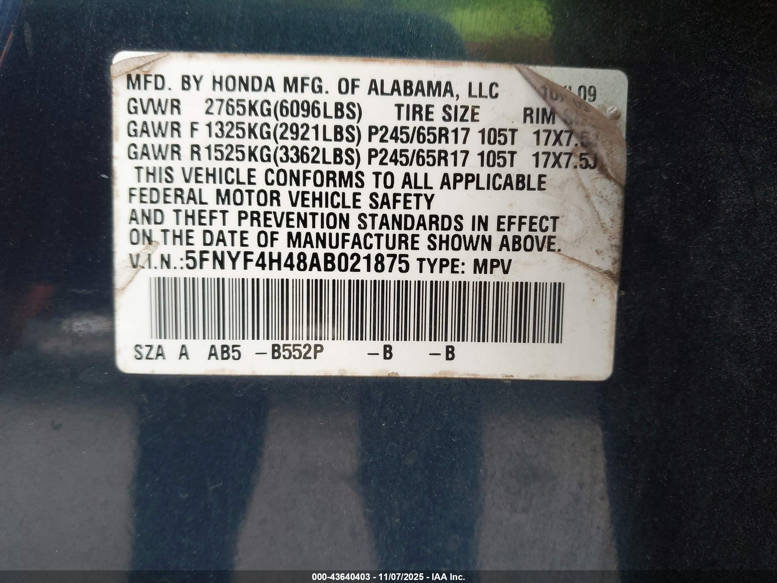 HONDA PILOT image 9