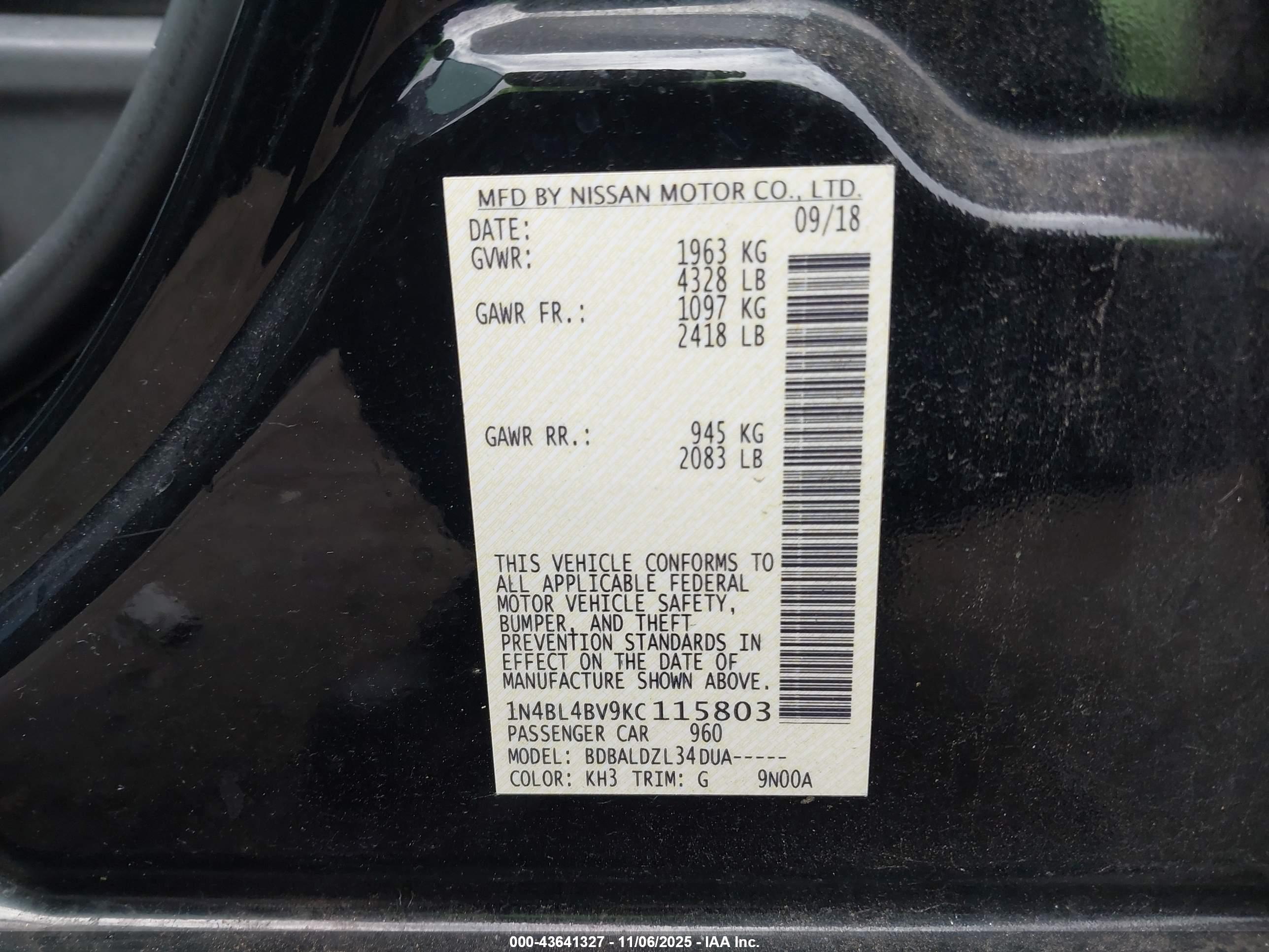 NISSAN ALTIMA image 9