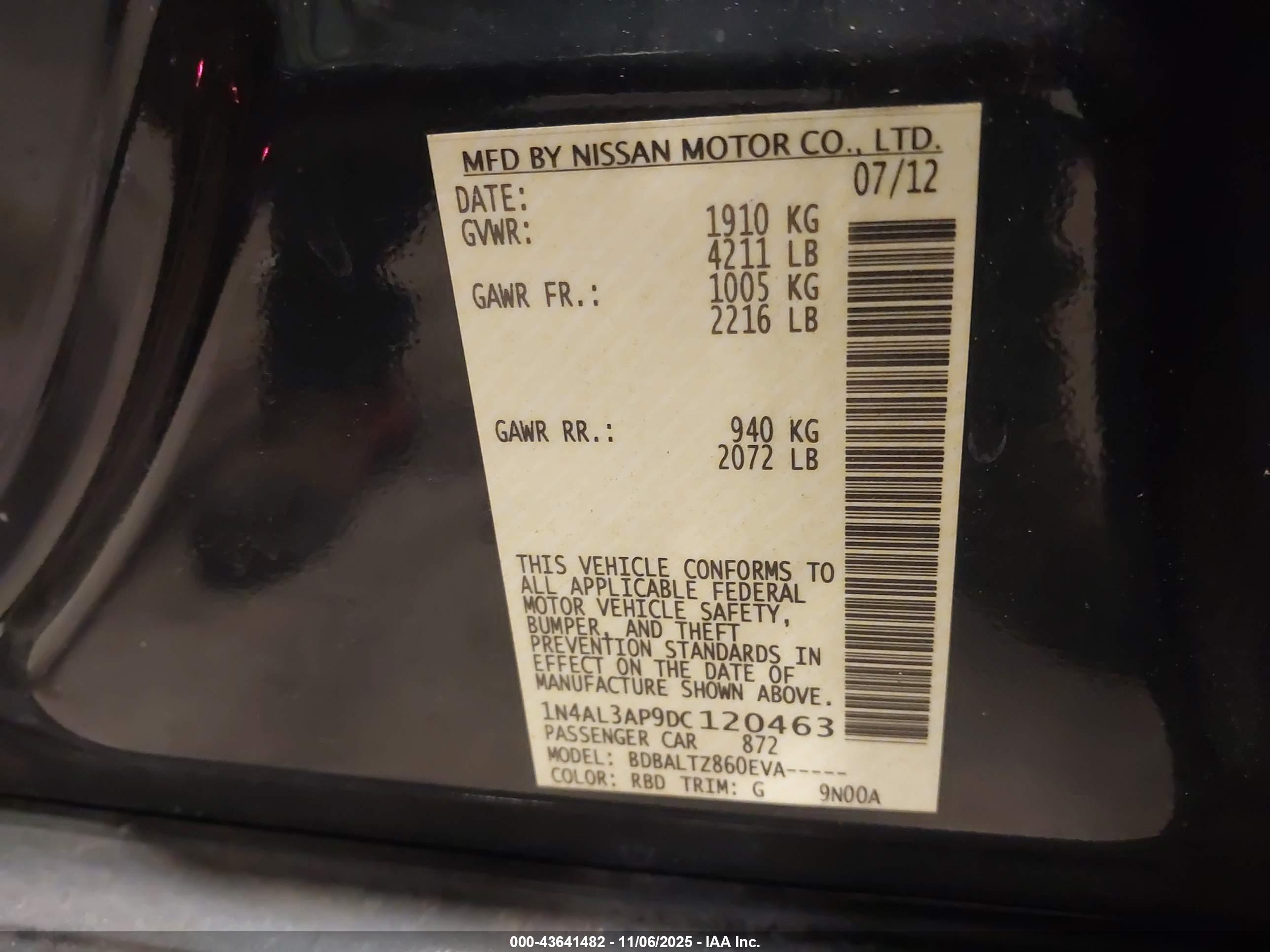 NISSAN ALTIMA image 9