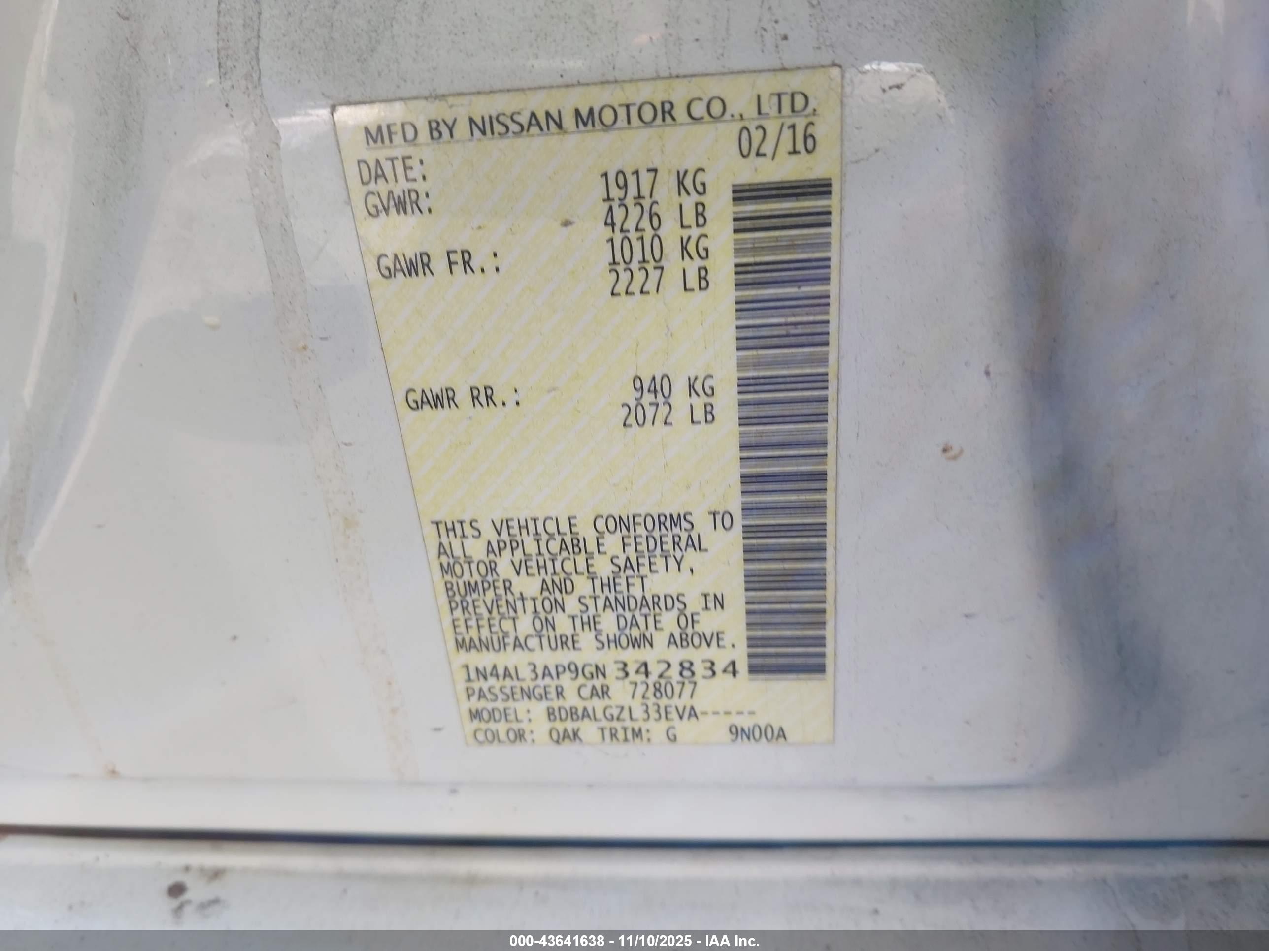 NISSAN ALTIMA image 9