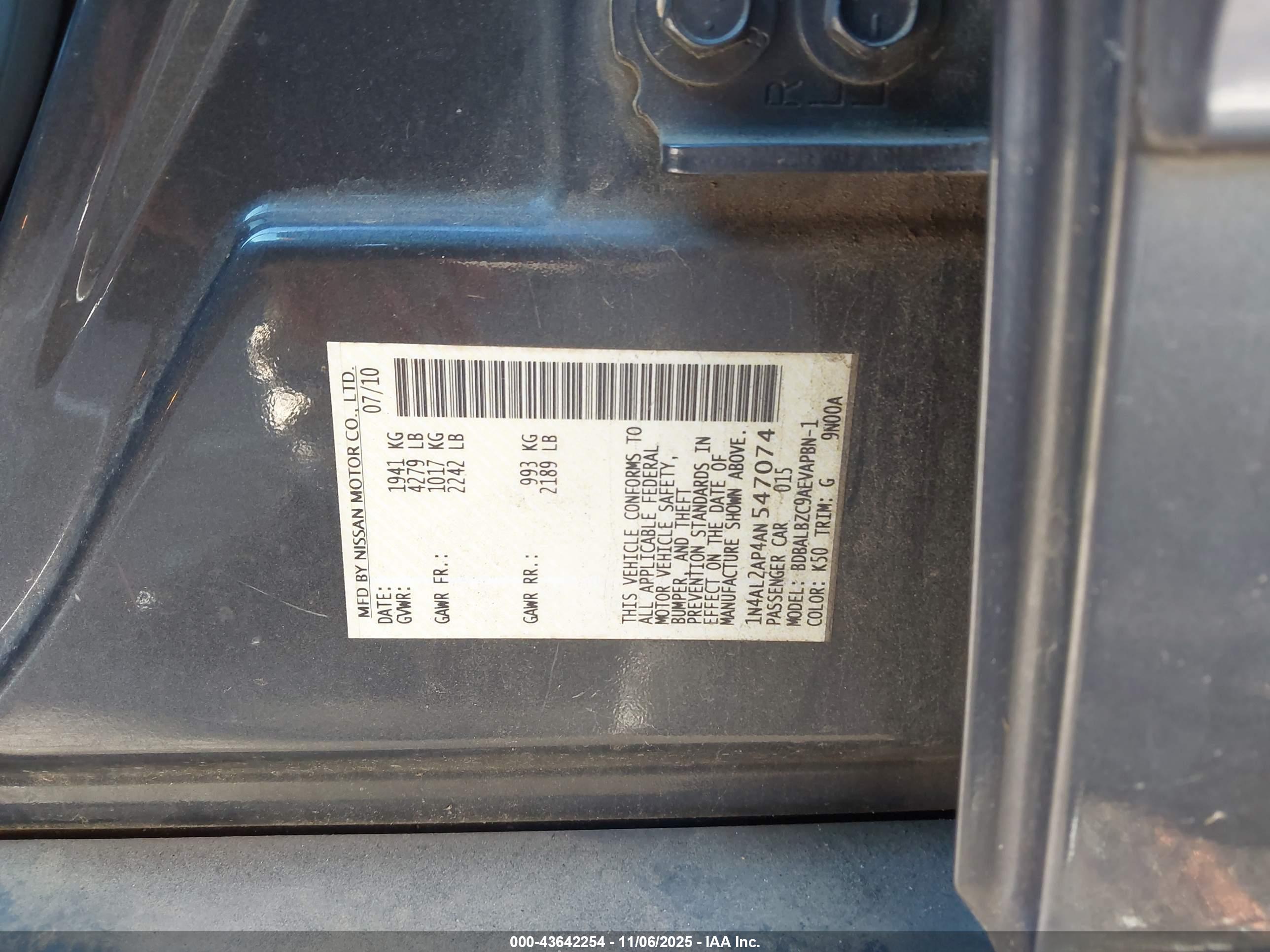 NISSAN ALTIMA image 9