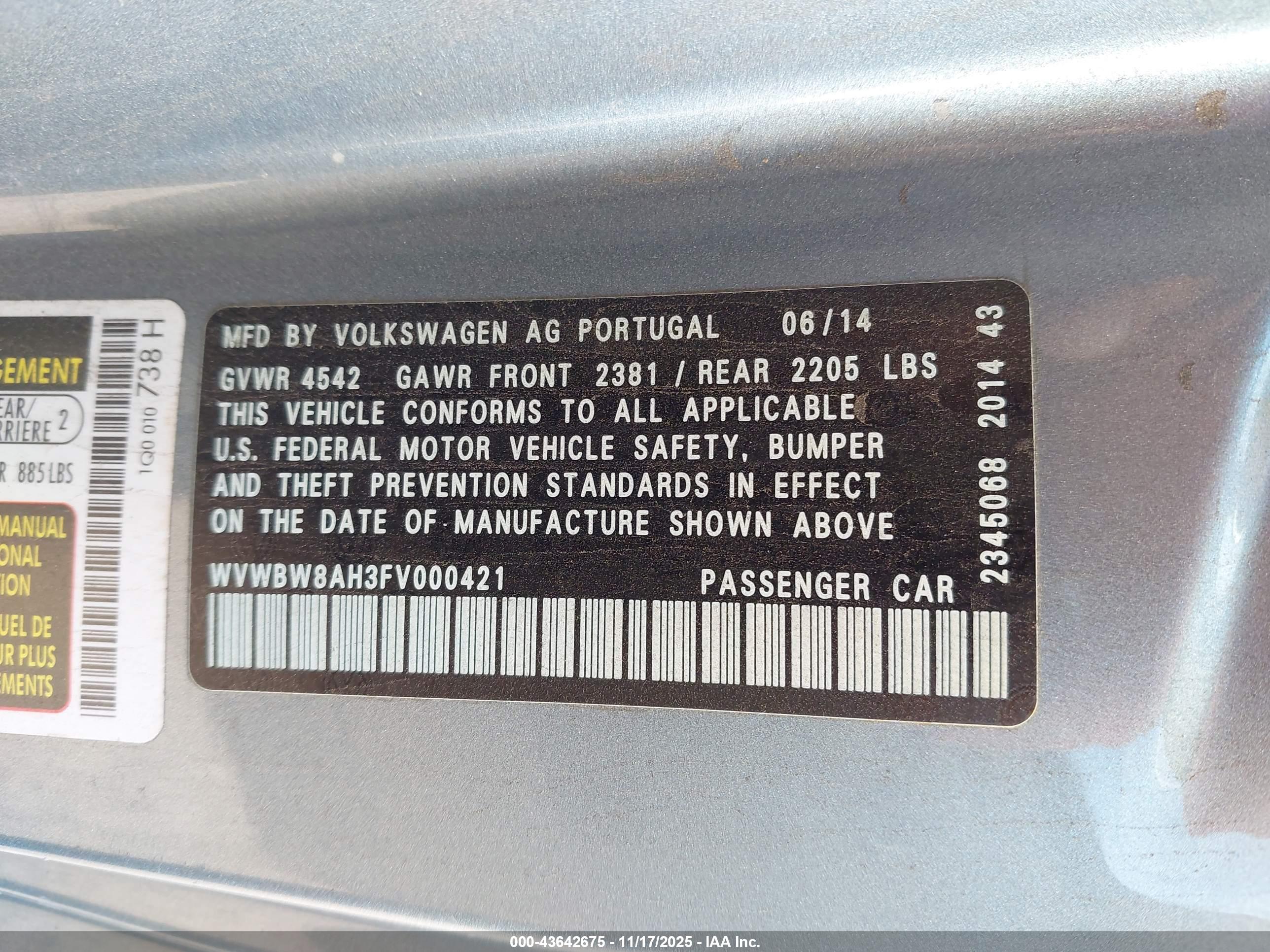 VOLKSWAGEN EOS image 9
