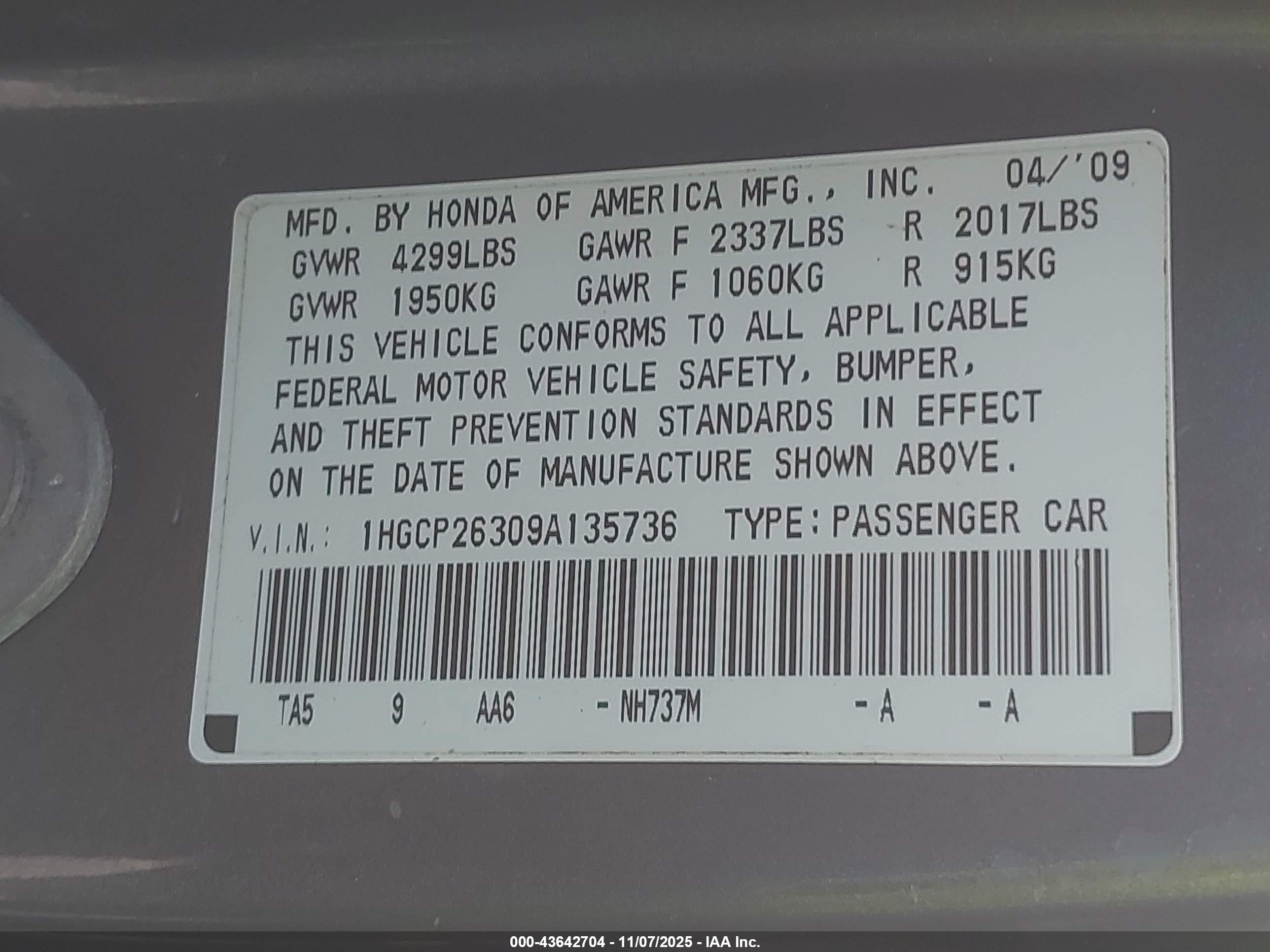 HONDA ACCORD image 9