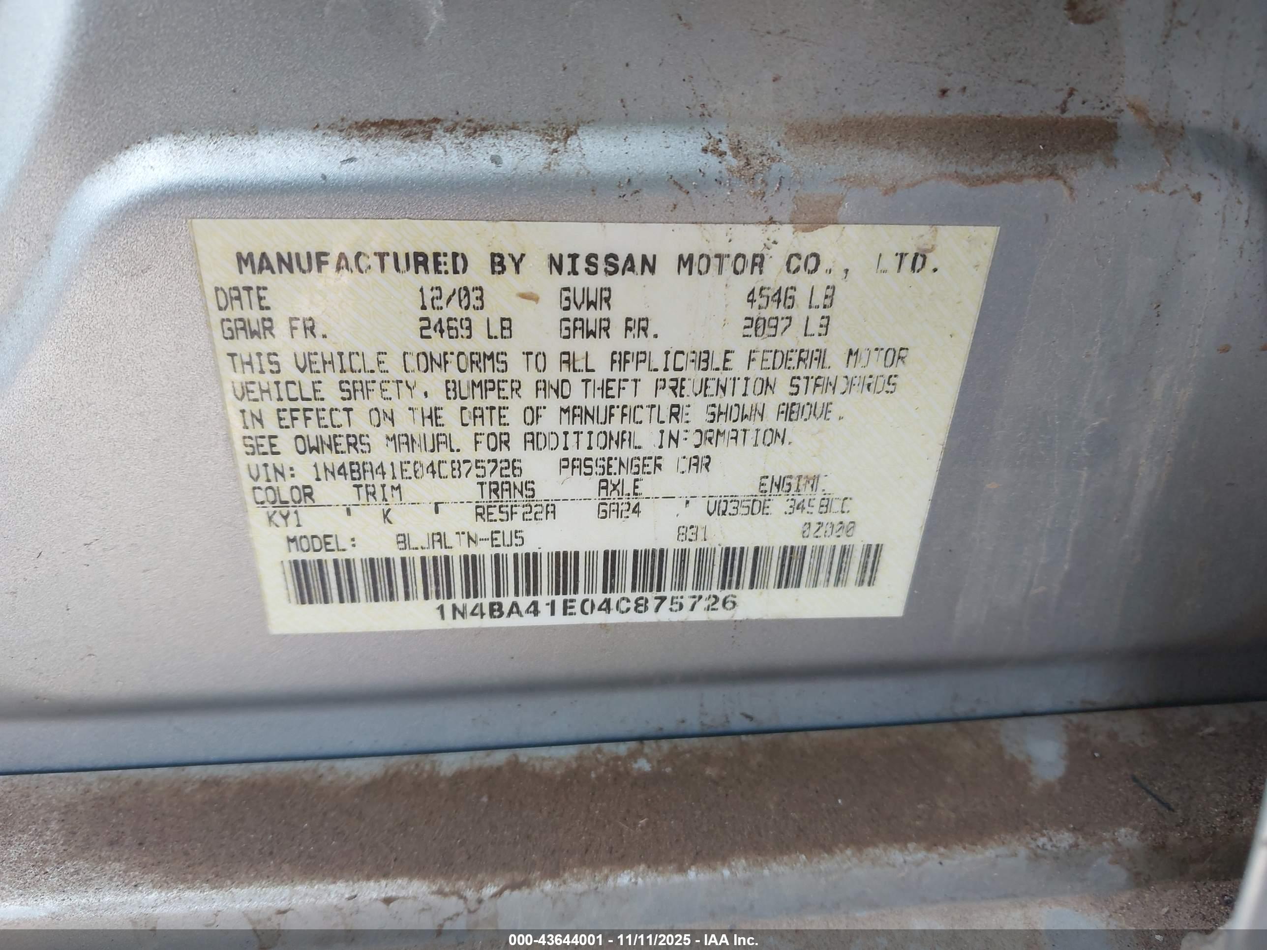 NISSAN MAXIMA image 9