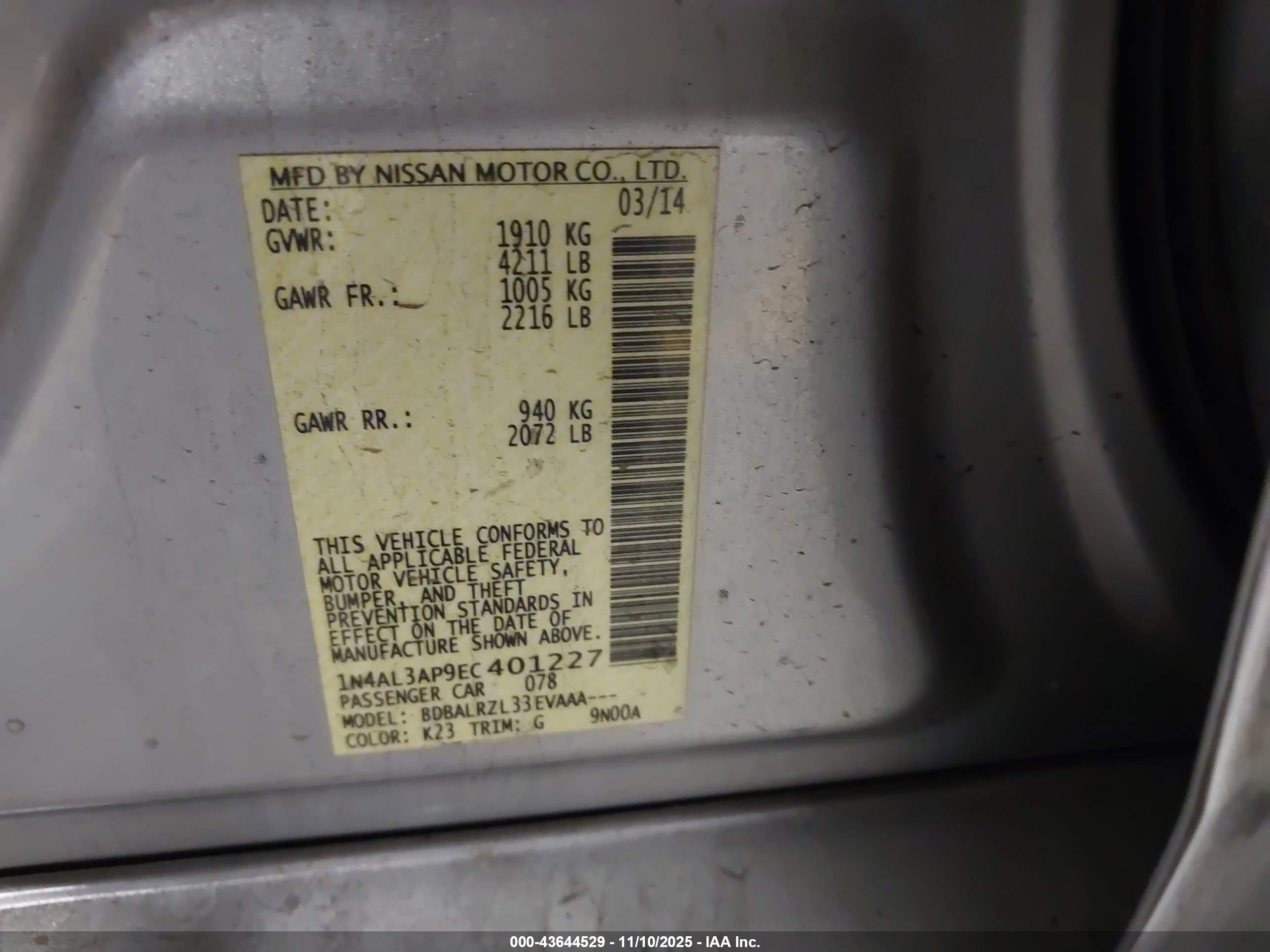 NISSAN ALTIMA image 9