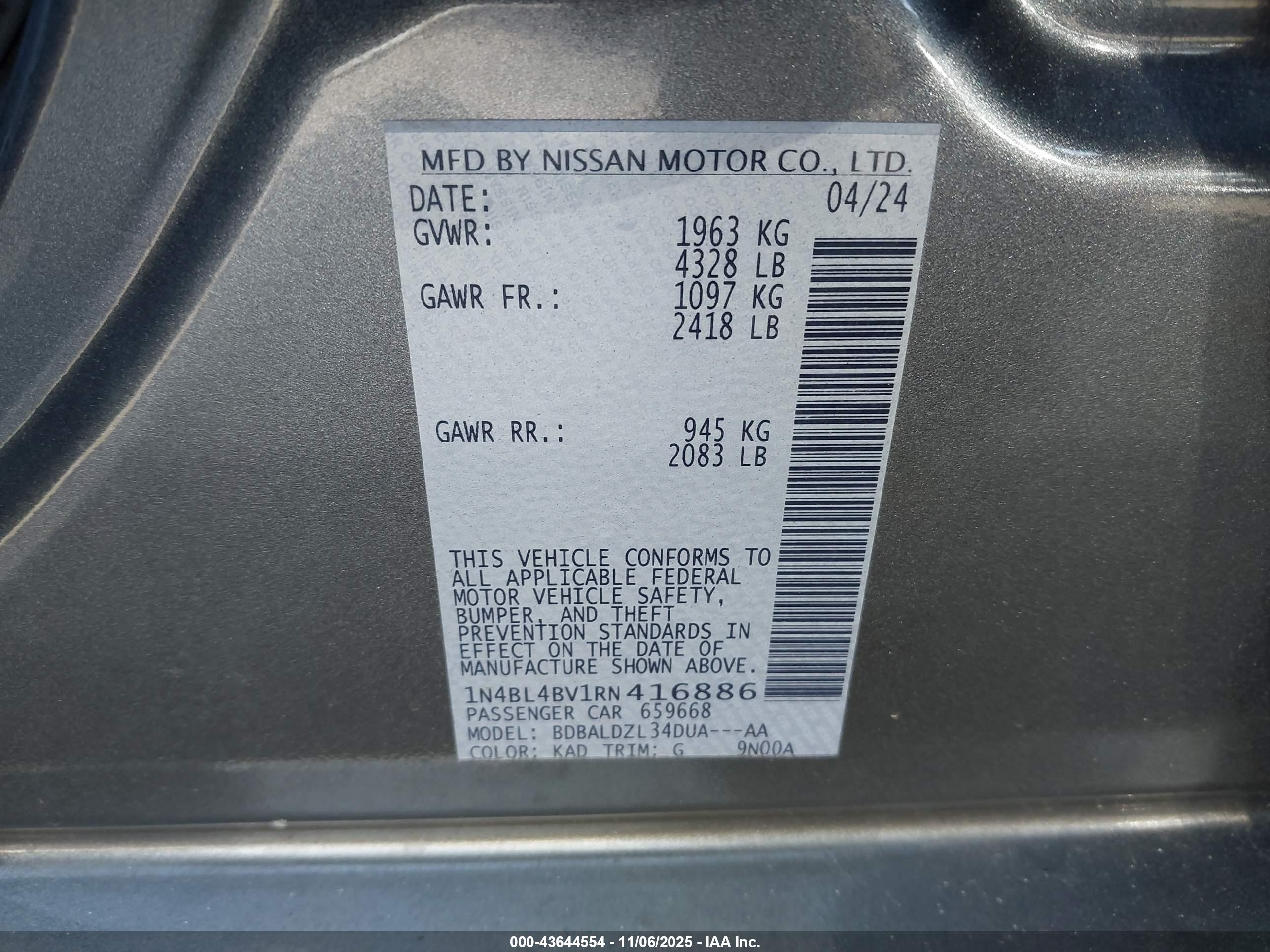 NISSAN ALTIMA image 9