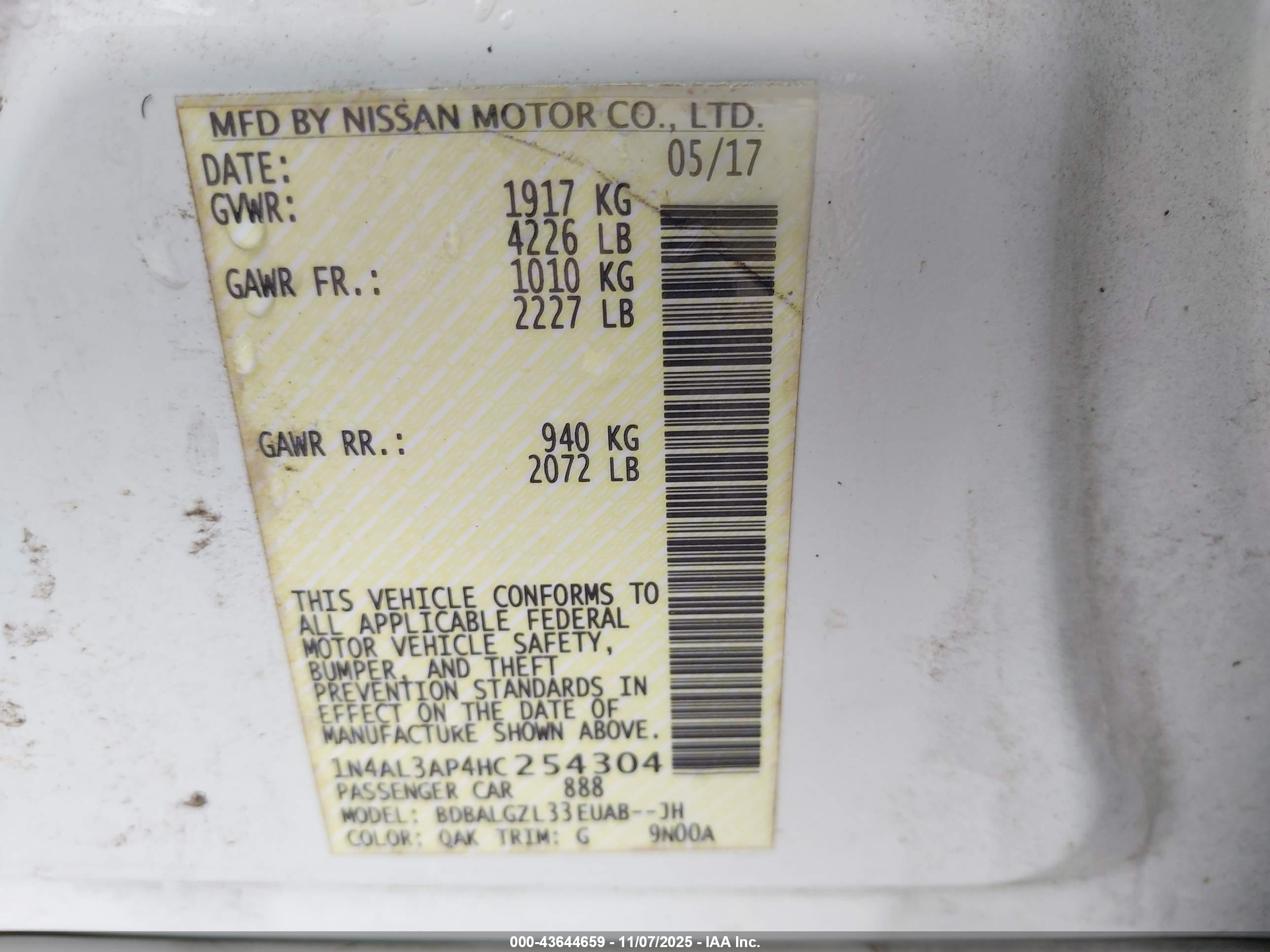 NISSAN ALTIMA image 9