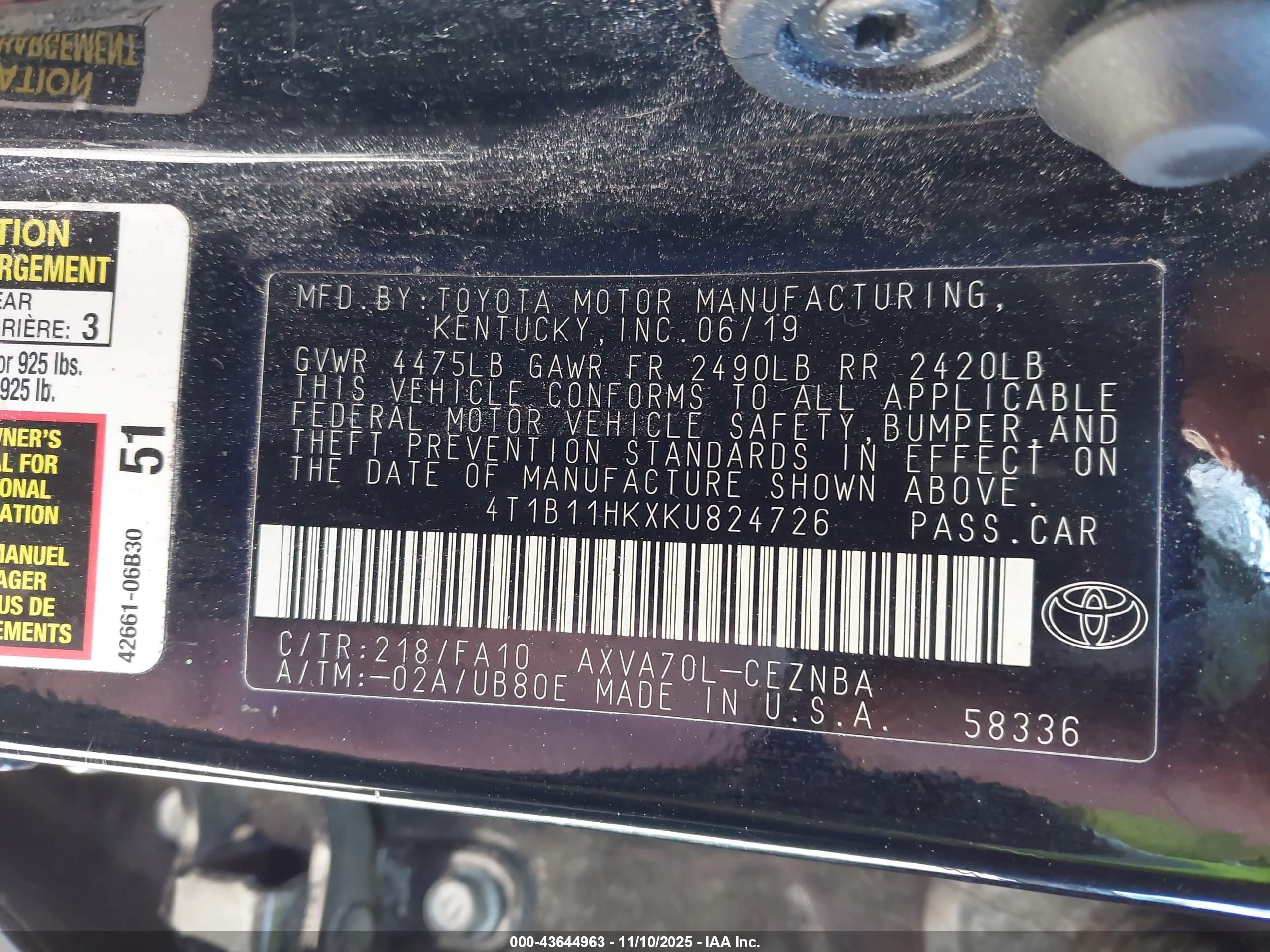 TOYOTA CAMRY image 9