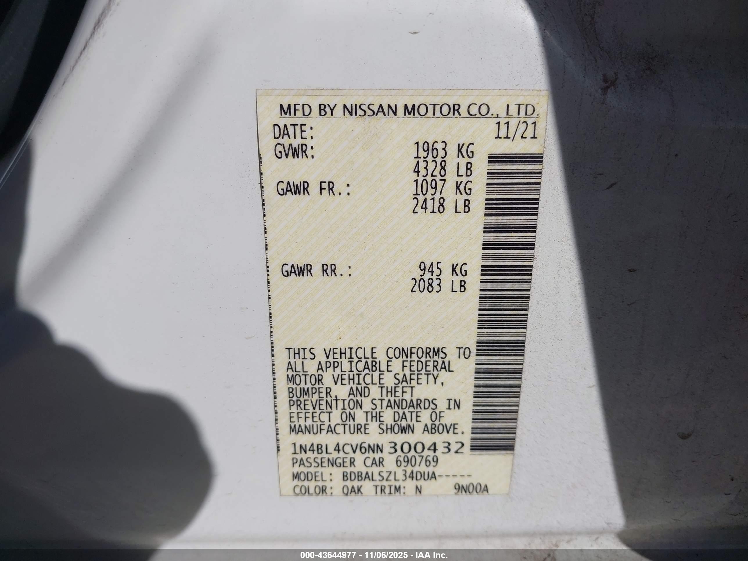 NISSAN ALTIMA image 9