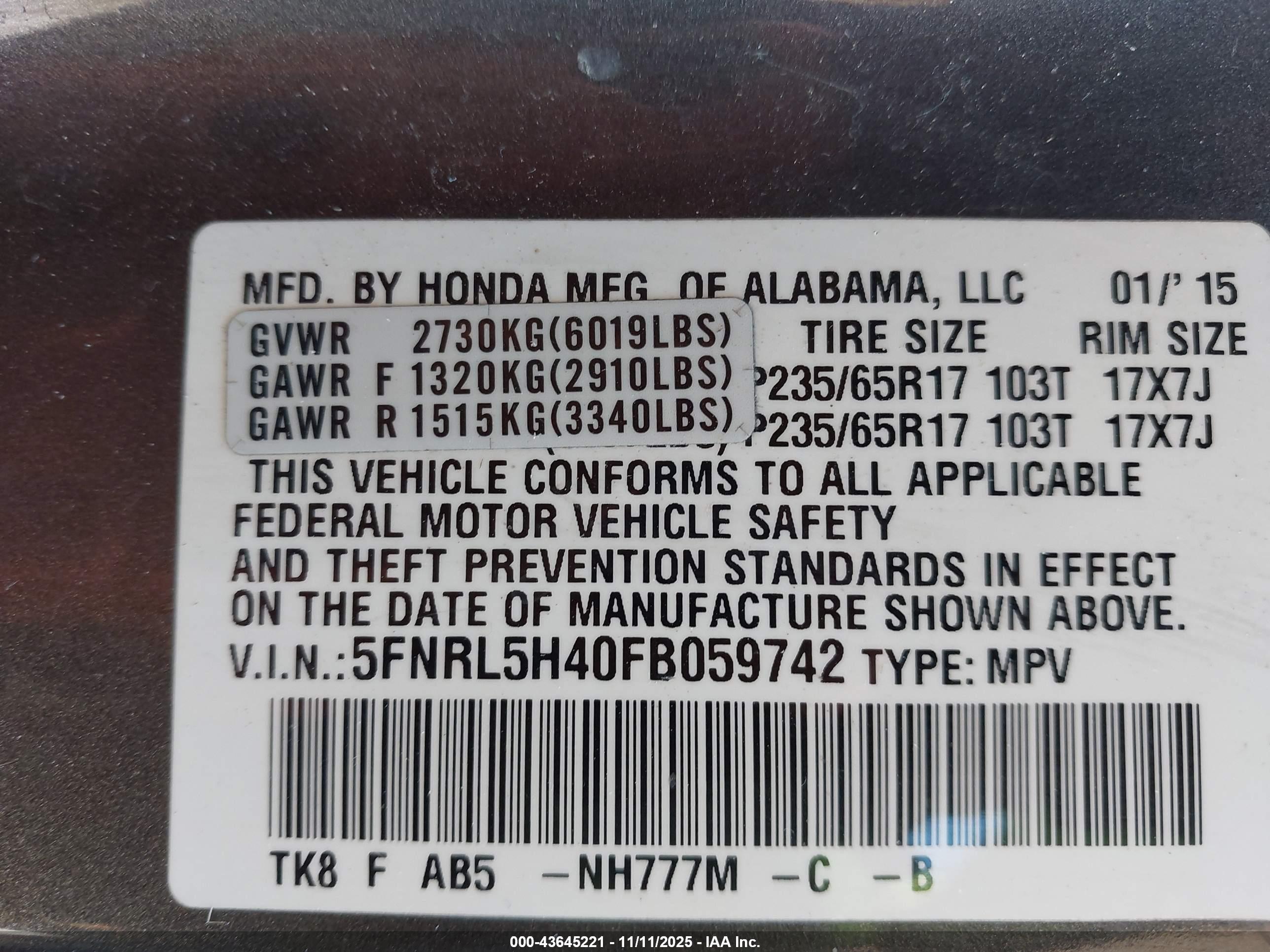 HONDA ODYSSEY image 9