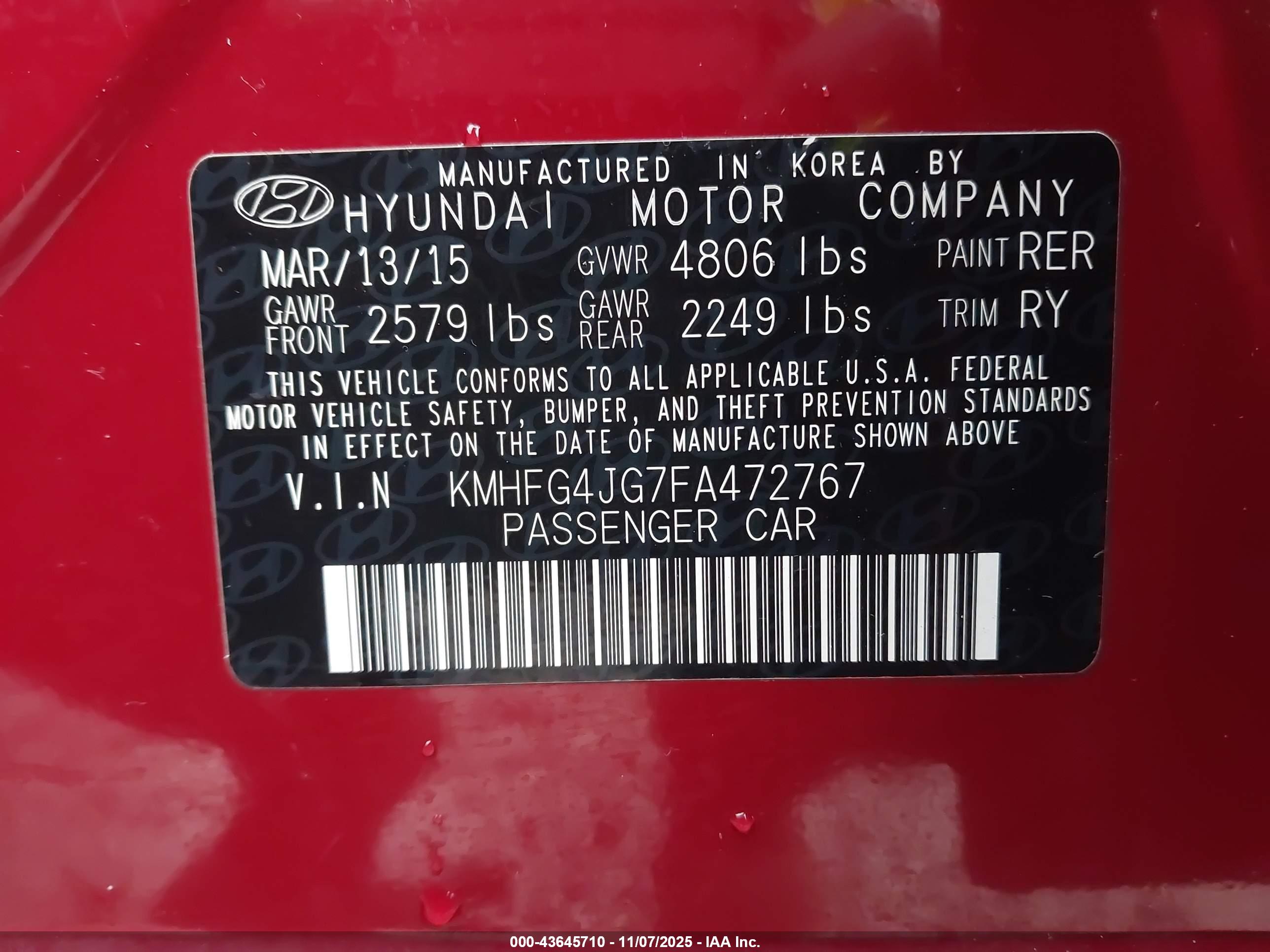 HYUNDAI AZERA image 9