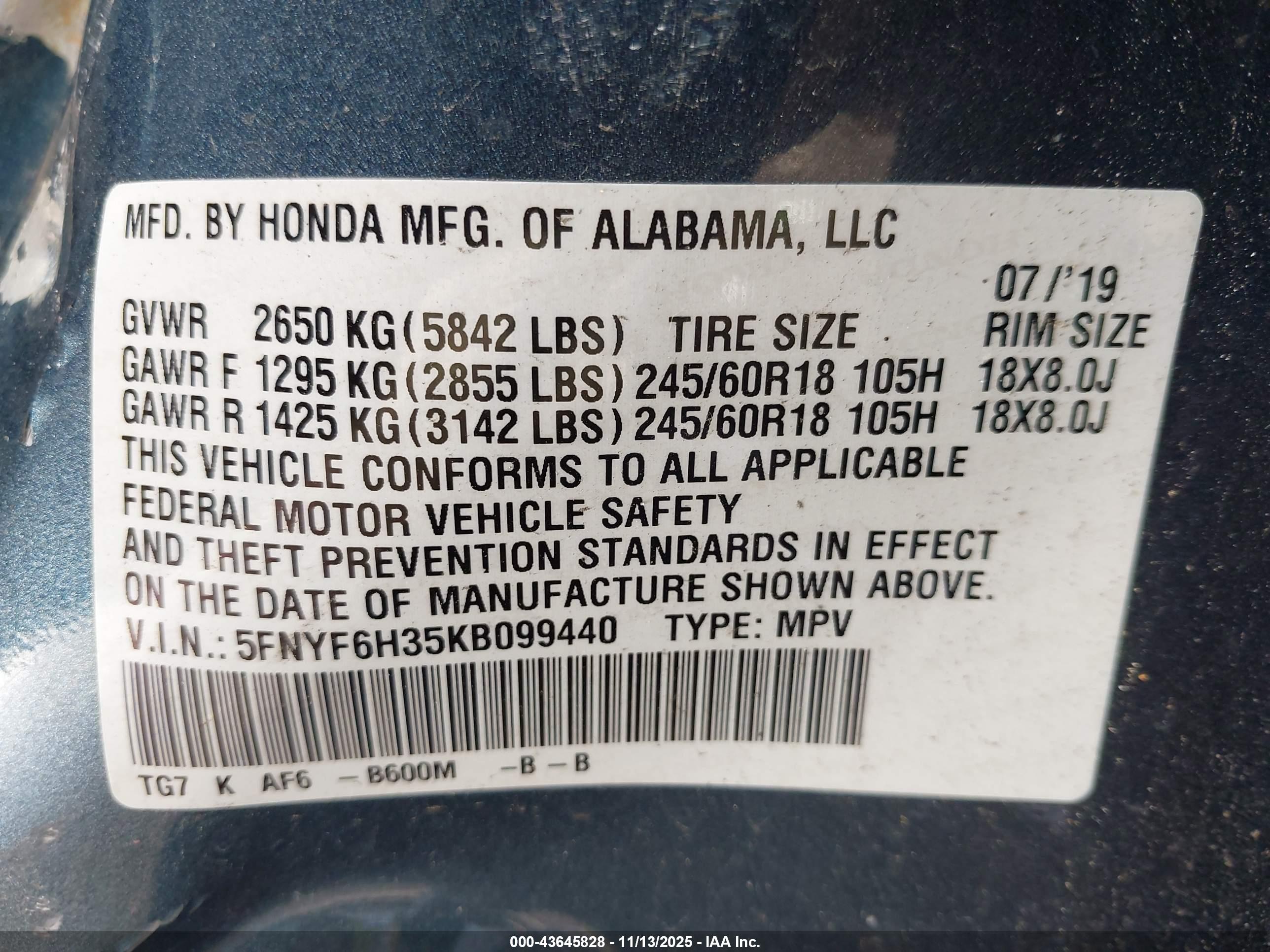 HONDA PILOT image 9