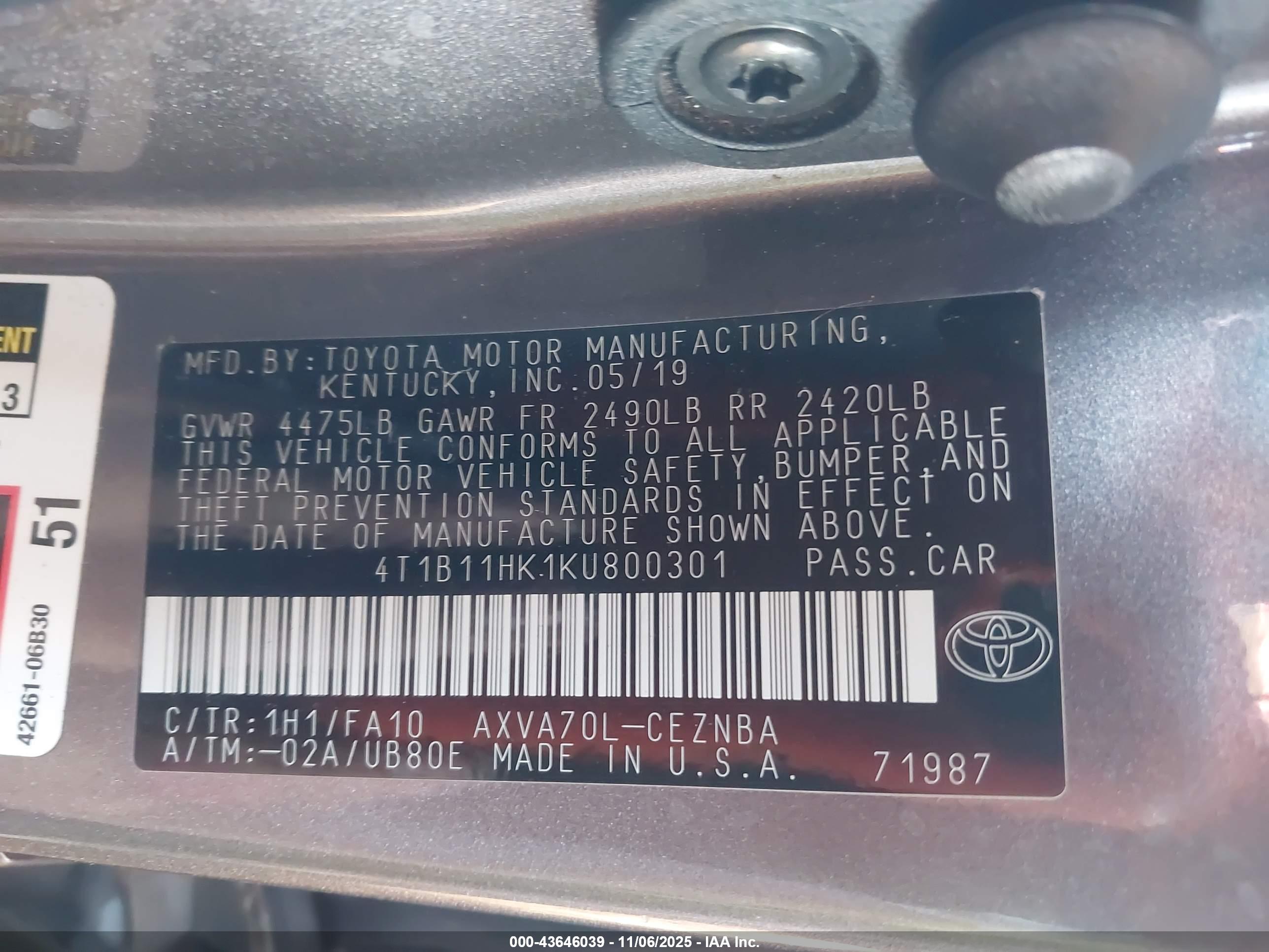 TOYOTA CAMRY image 9
