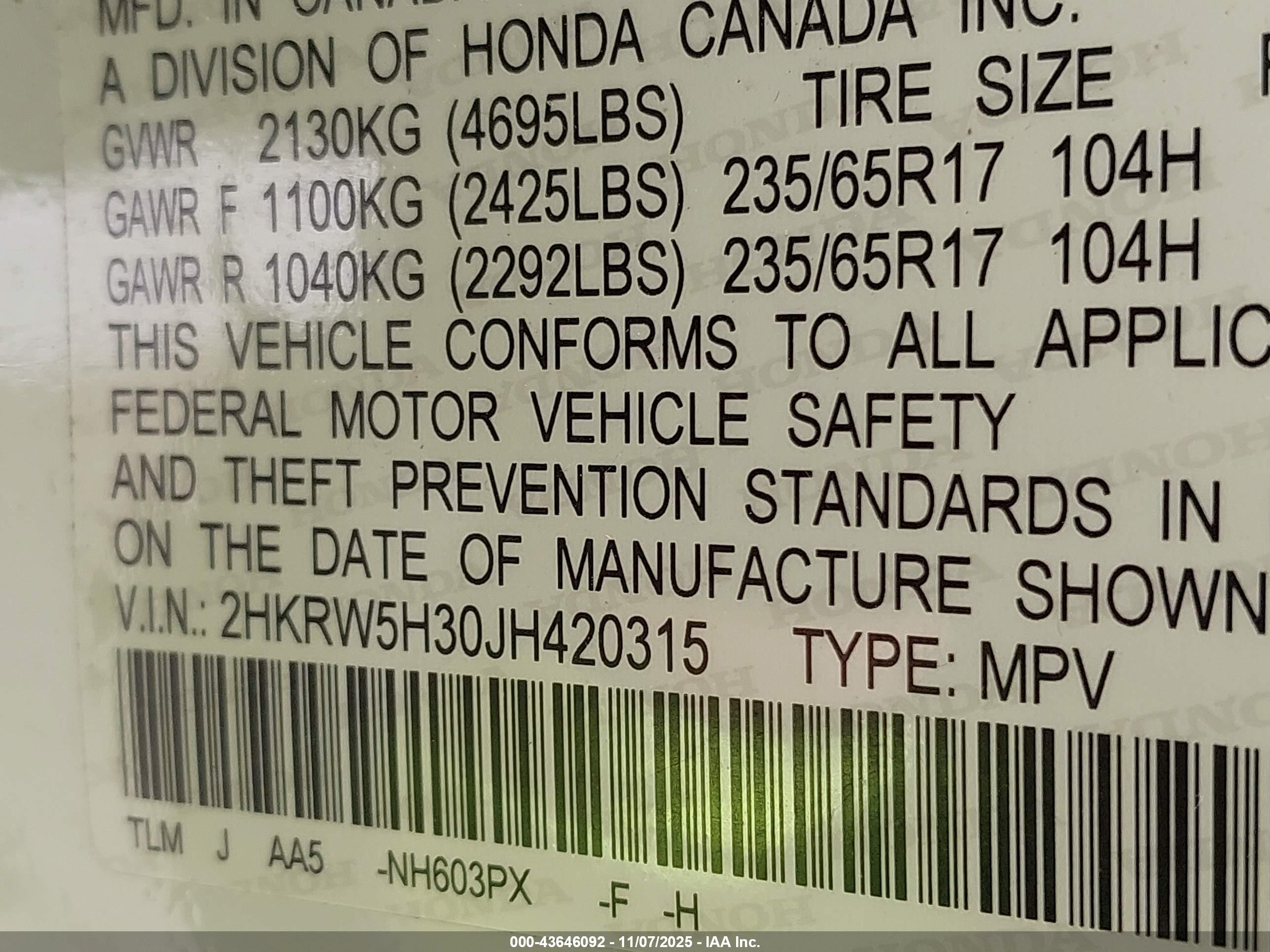 HONDA CR-V image 9