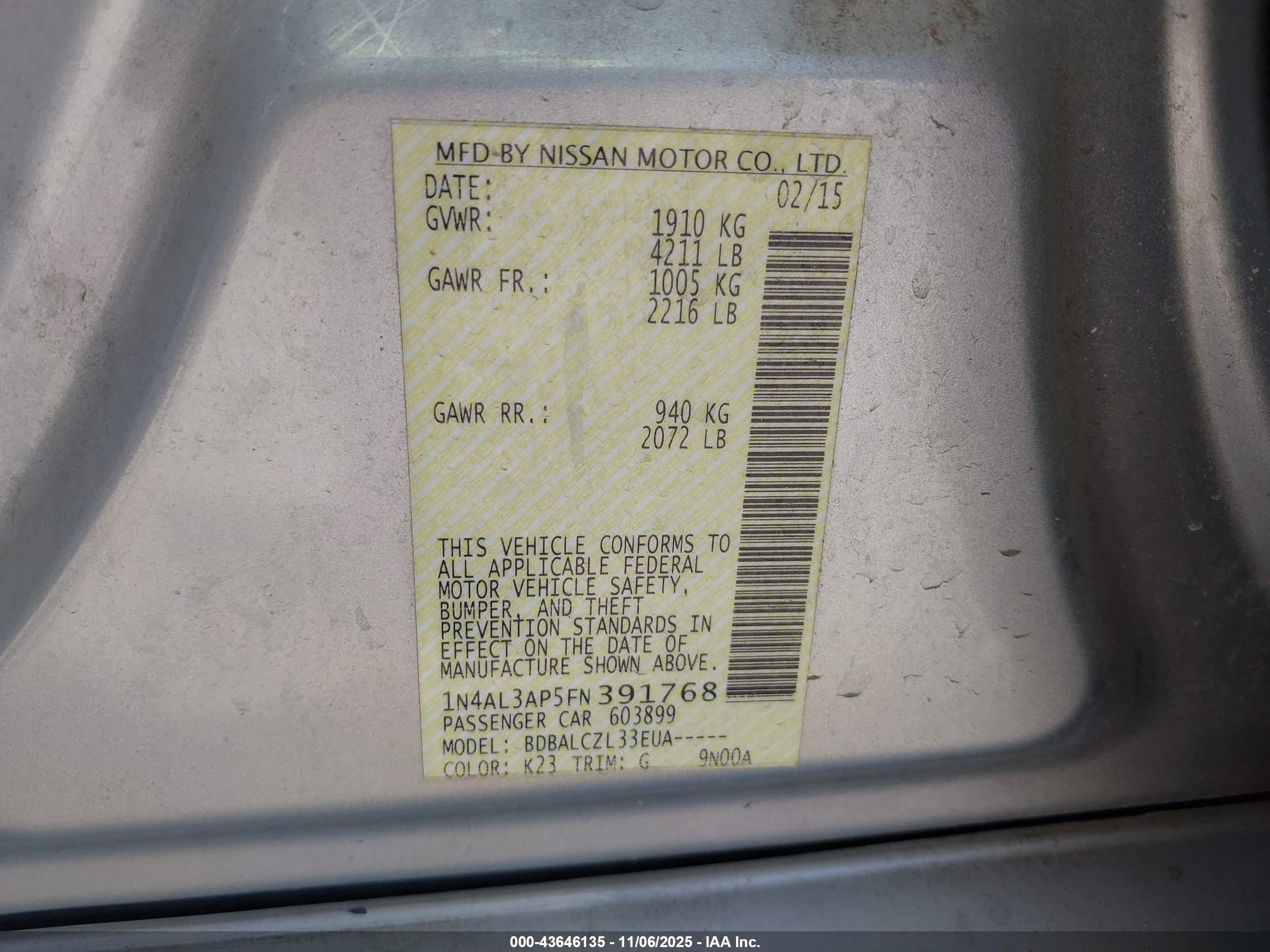 NISSAN ALTIMA image 9