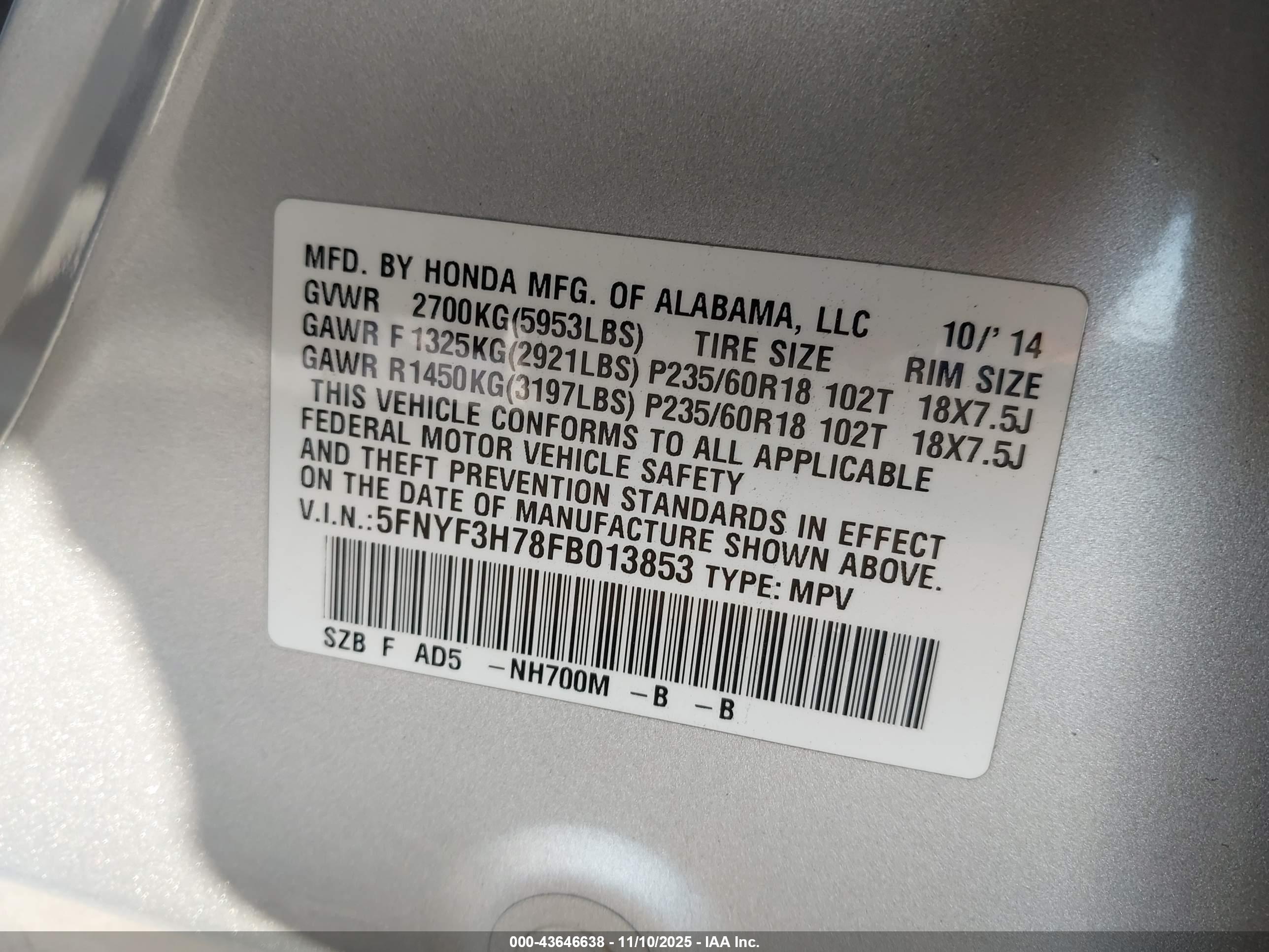 HONDA PILOT image 9