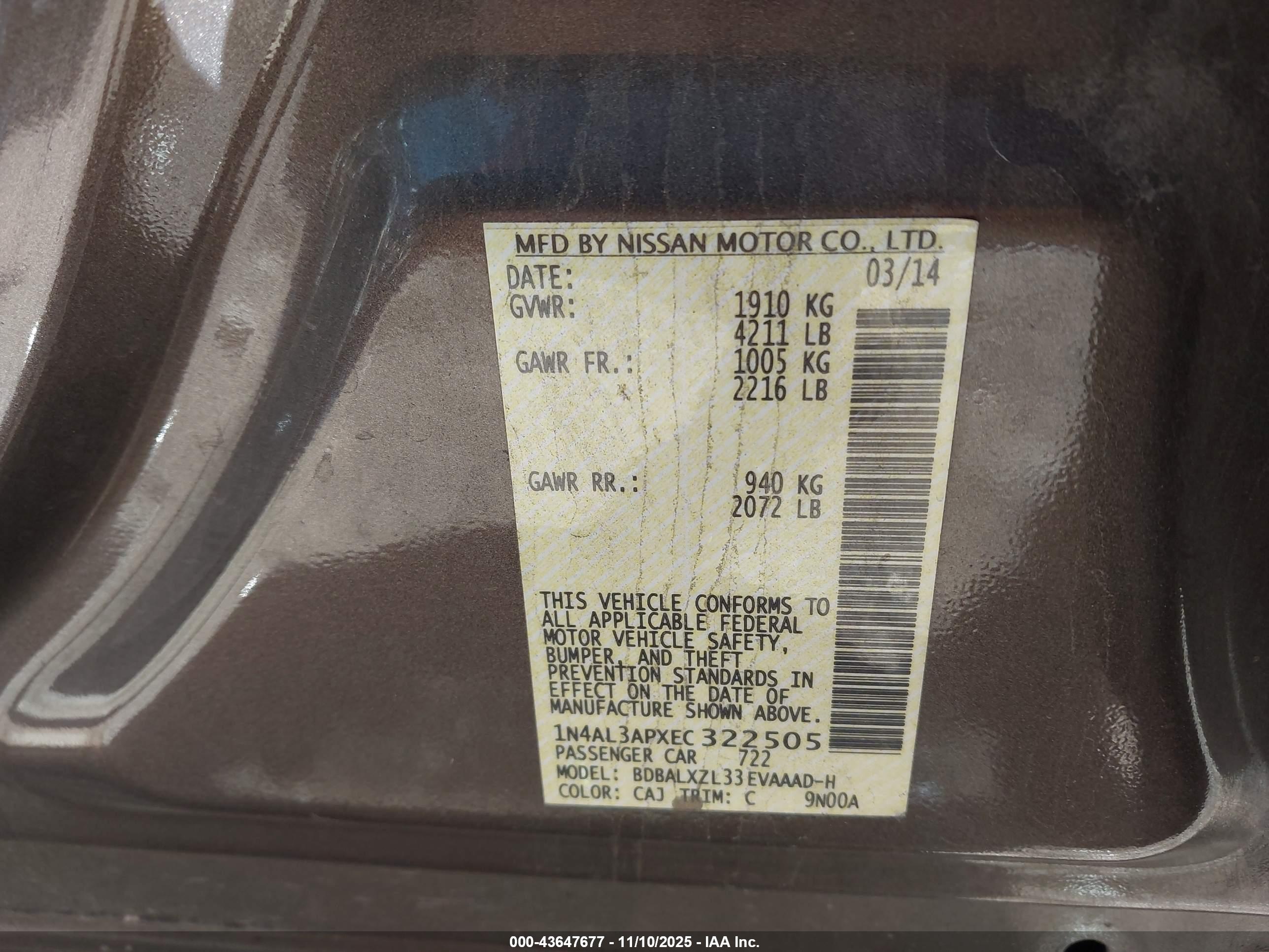 NISSAN ALTIMA image 9